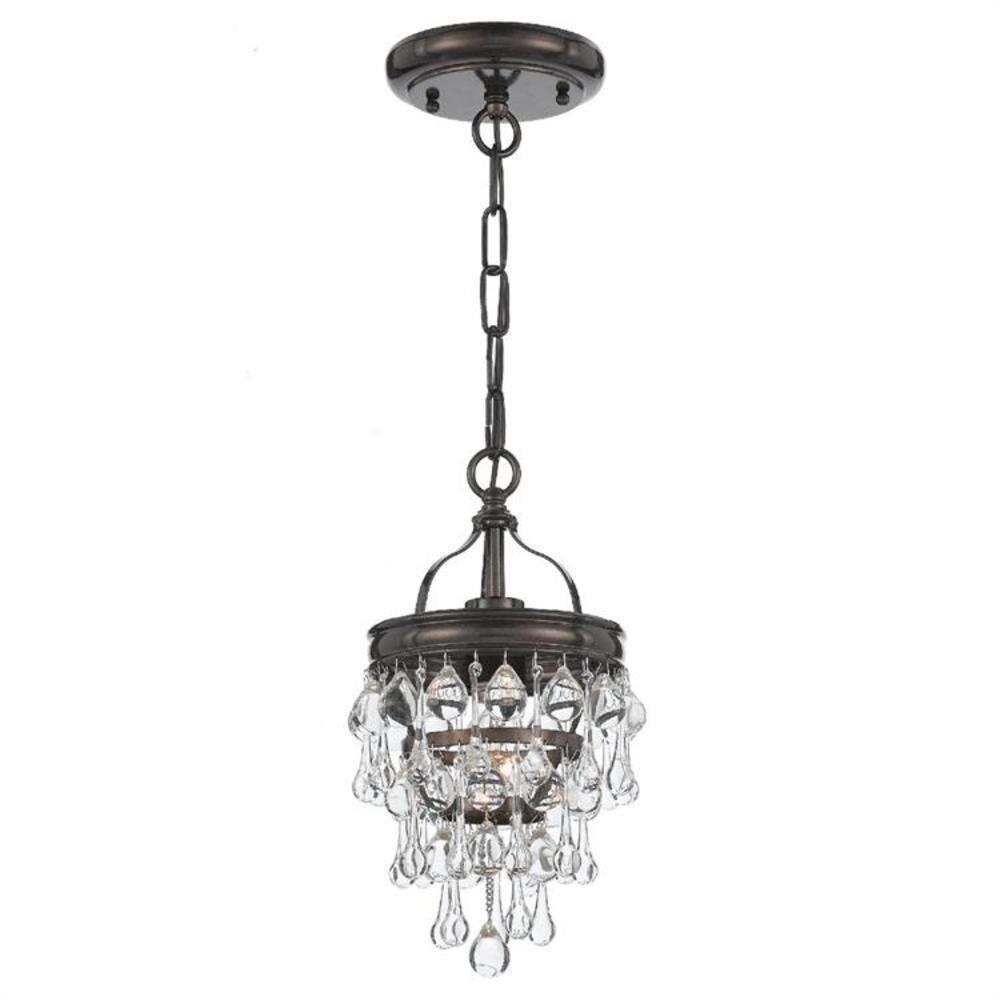 Crystorama Calypso 7 1/2"W Vibrant Bronze and Crystal Mini Chandelier