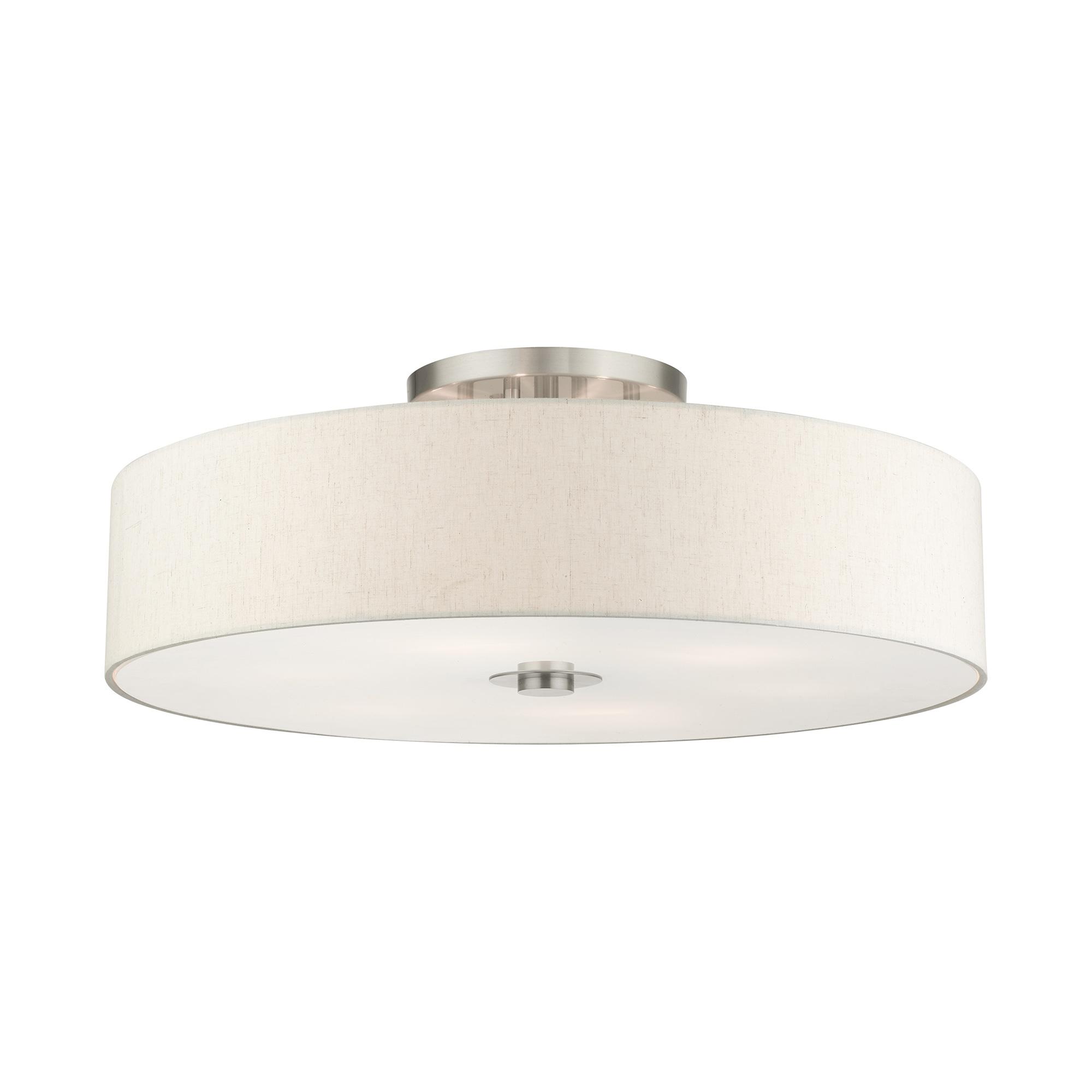 Livex Lighting Meridian 6 - Light Semi-Flush Mount in  Brushed Nickel