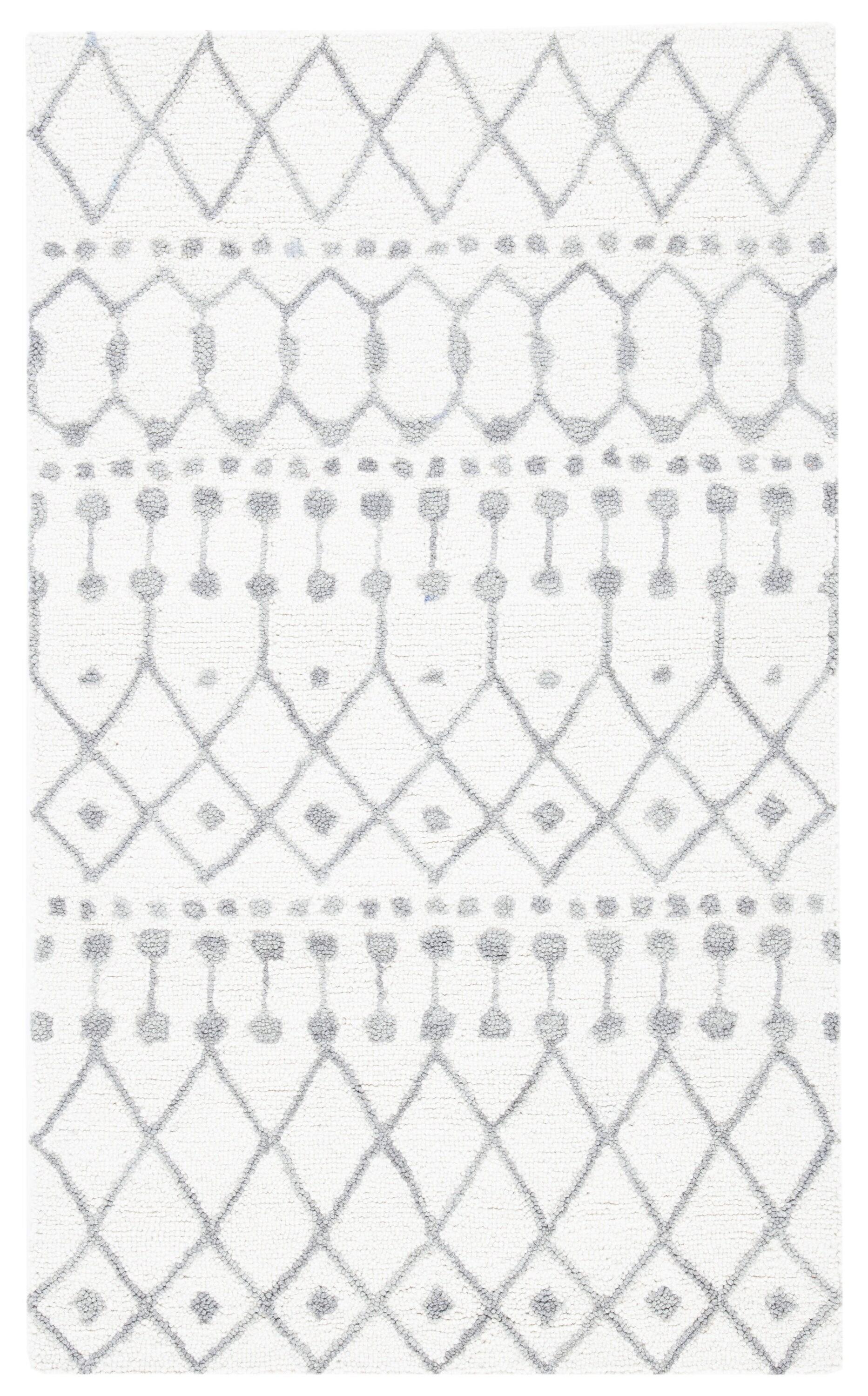 Blossom BLM115 Hand Tufted Area Rug - Ivory/Grey - 3'x5' - Safavieh.