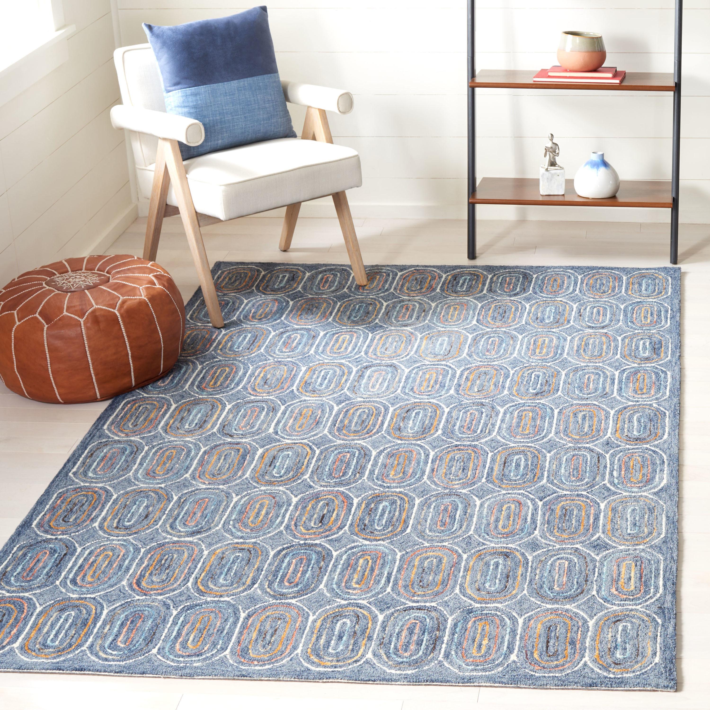 Metro MET124 Hand Tufted Area Rug - Blue/Yellow - 5'x8' - Safavieh.