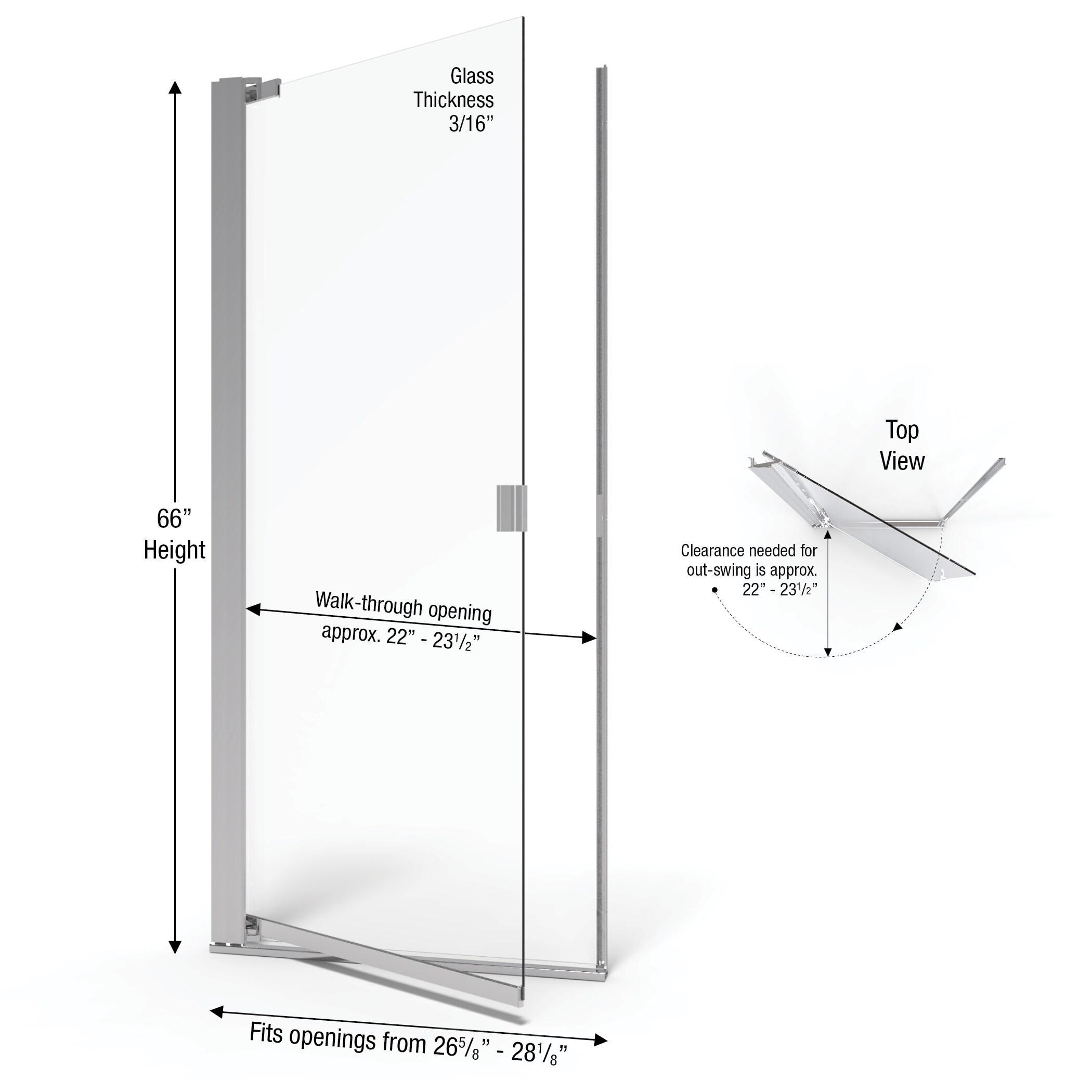 Armon 28" x 66" Pivot Framed Shower Door