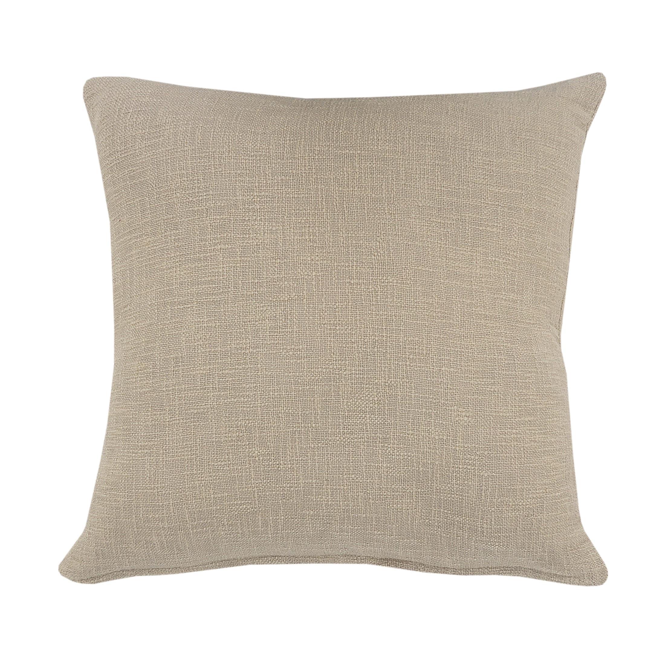 Woven Paths Sara 20" x 20" Taupe Shag Diamond Cotton Adult Decorative Throw Pillow