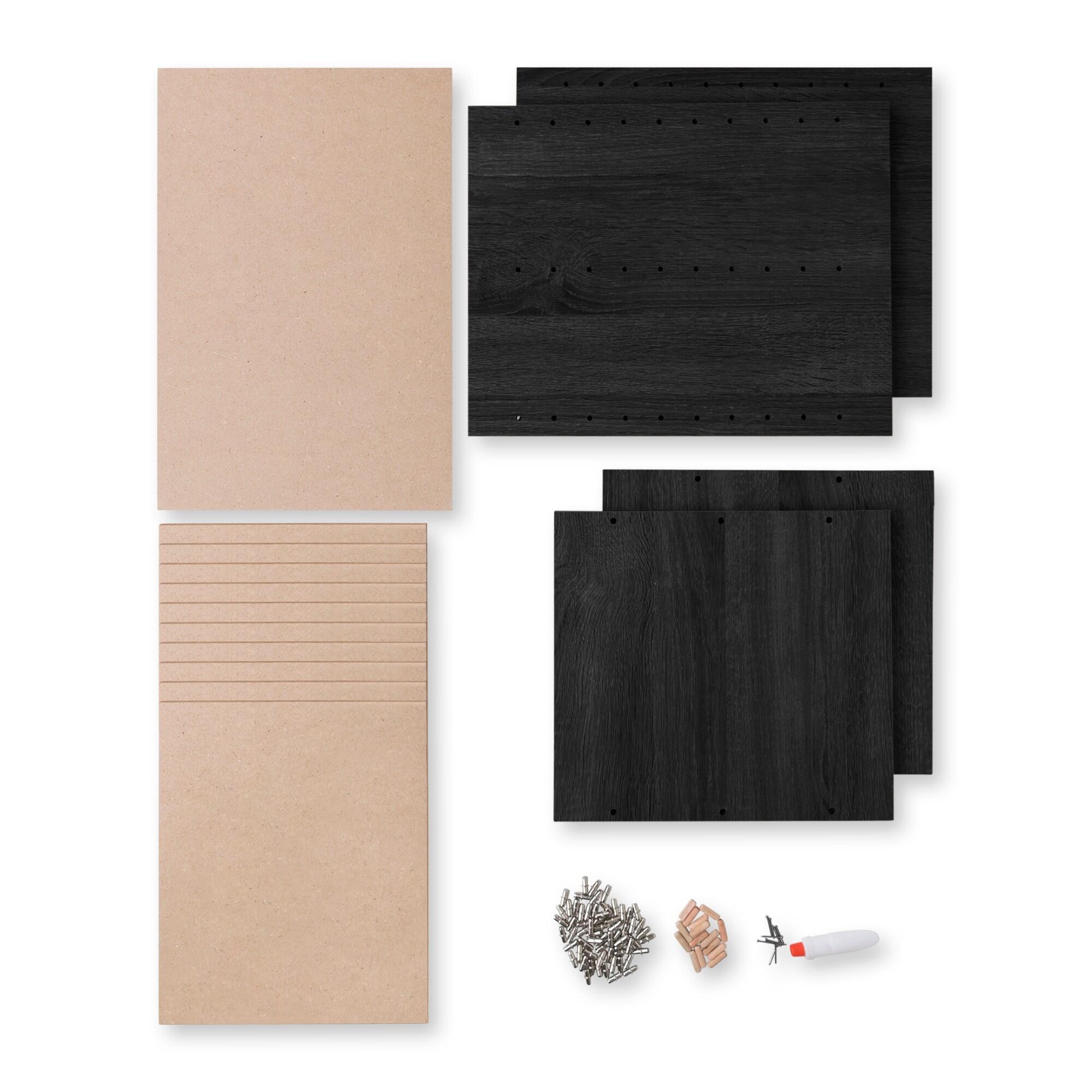 AdirOffice 500 Series 11 Compartment Wooden Literature Organizer 10.75" x 11.8" Black (500-11-BLK)