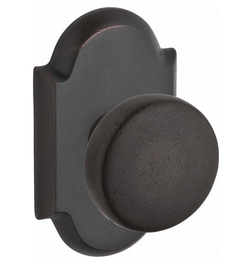 Baldwin Dark Bronze Rustic Keyed Entry Door Knob with Arch Rose