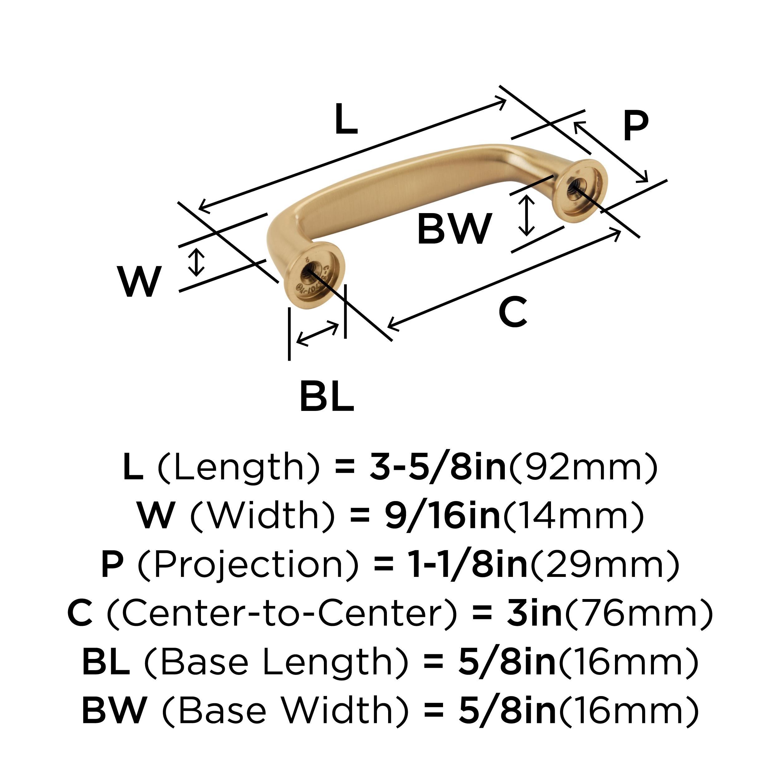 Amerock Kane 3 inch (76mm) Center-to-Center Champagne Bronze Cabinet Pull