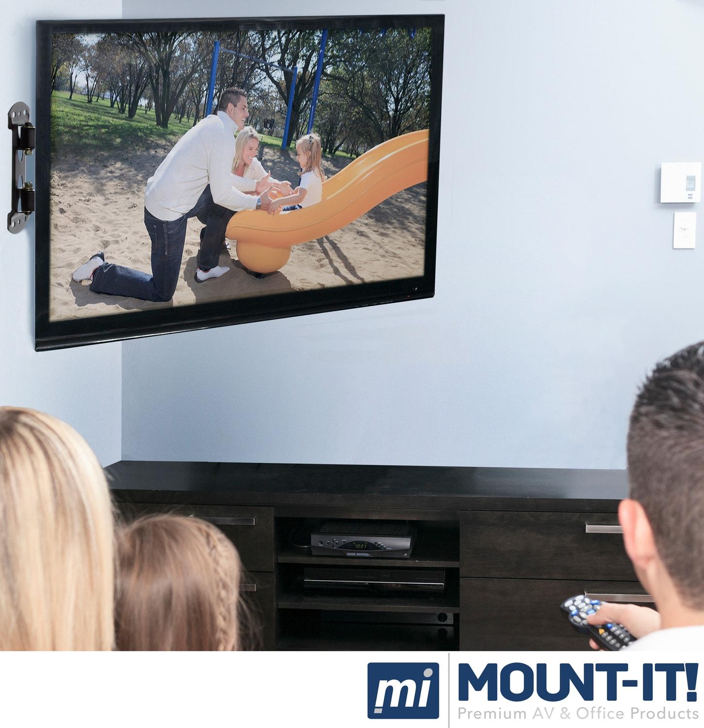 Mount-it Black Corner Mount for Holds up to 66 lbs