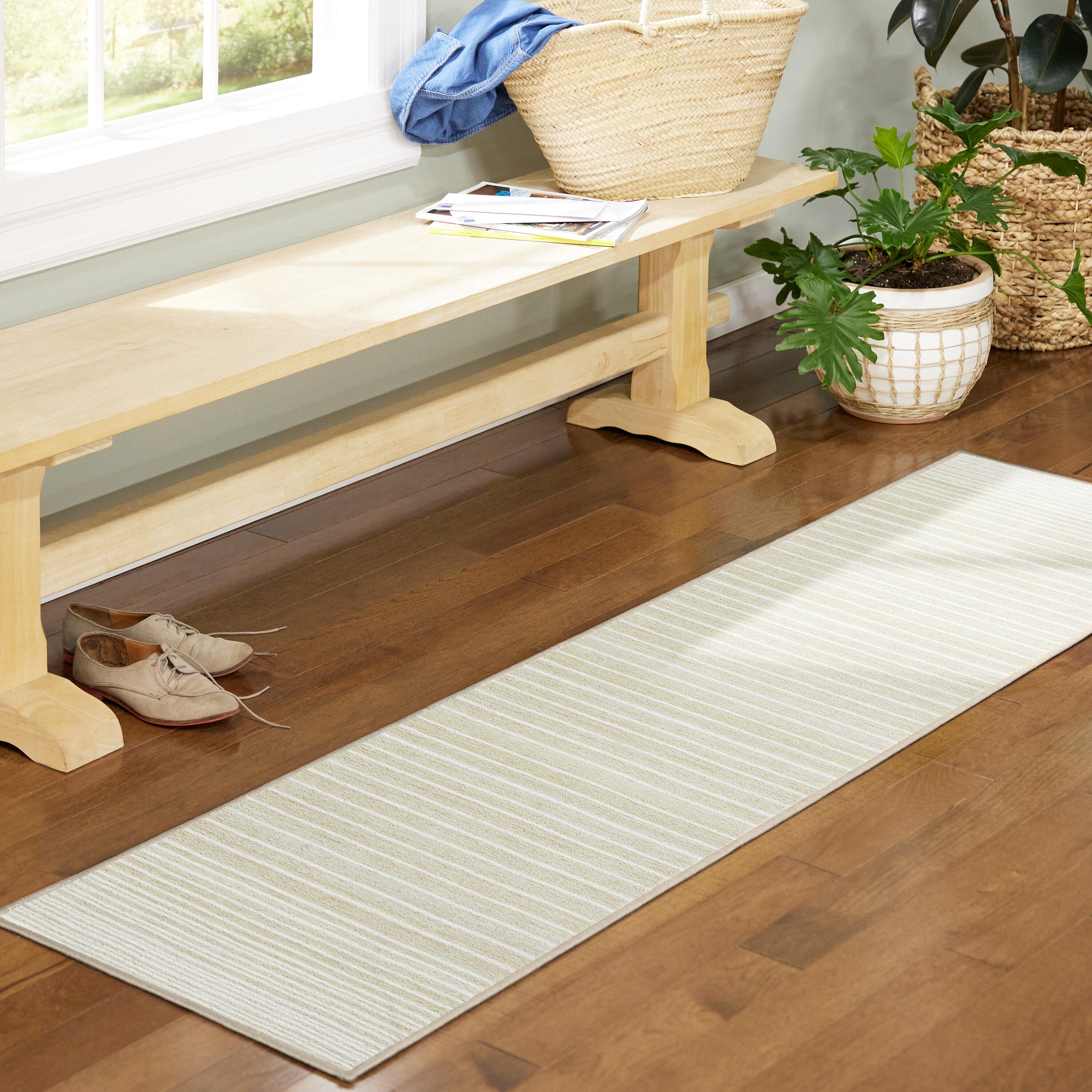 Town & Country Basic Layne Everwash Non-Slip Backing Area Rug Cream/Beige