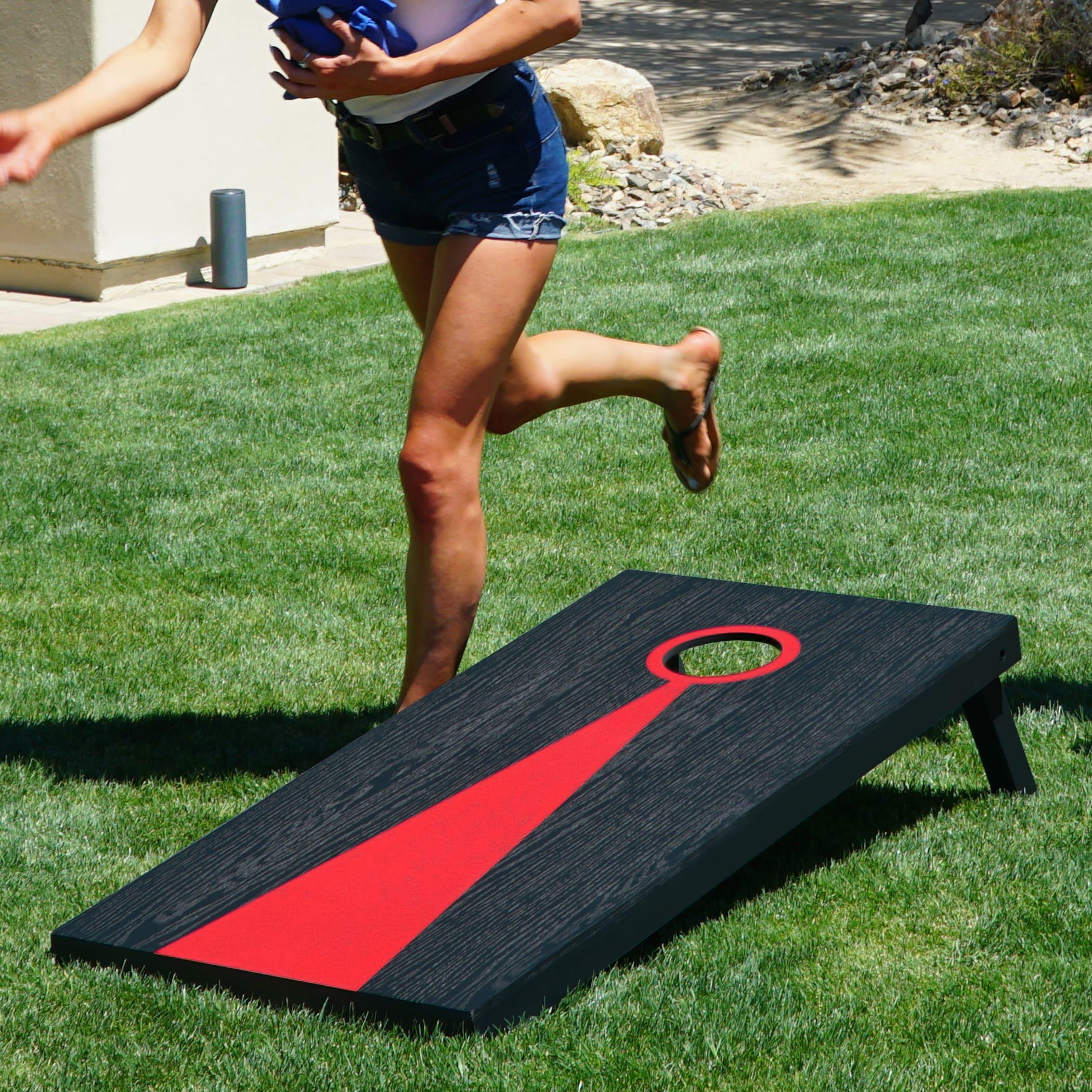 4' x 2' Regulation Size Solid Wood Cornhole Boards with Carrying Case