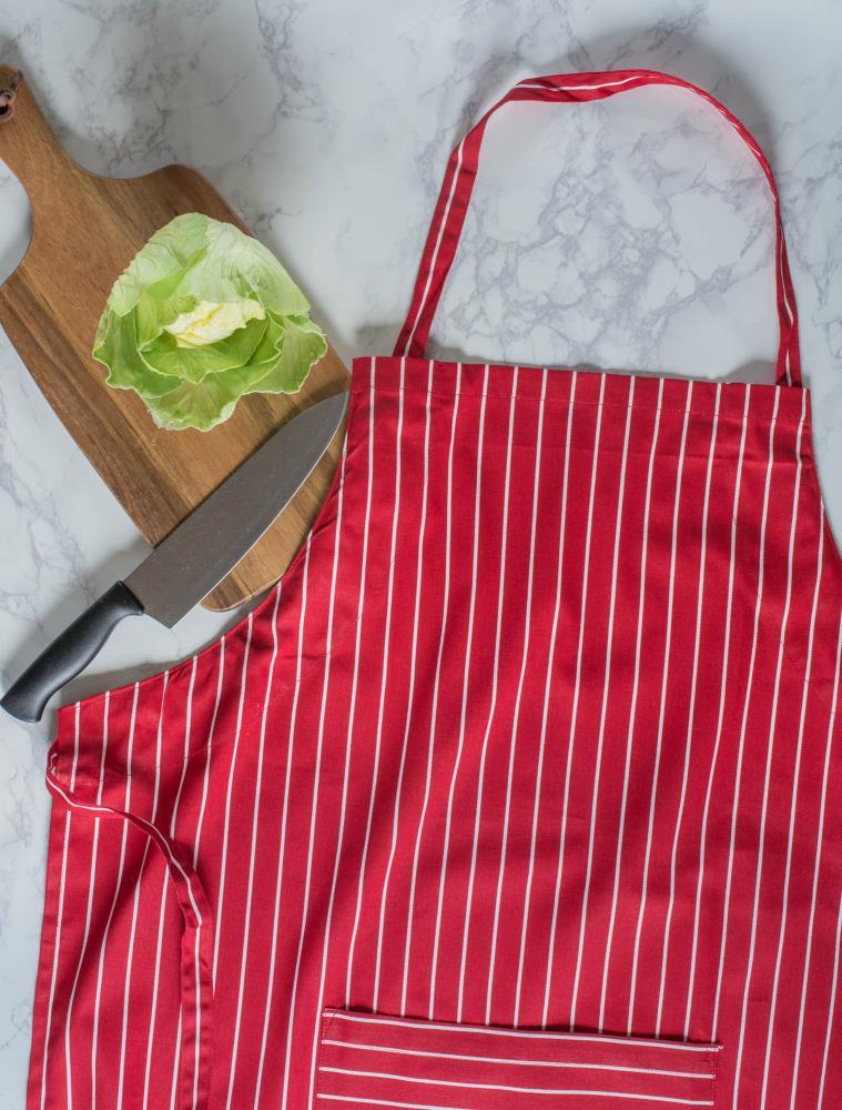 Design Imports  Stripe Chef Apron Tango Red