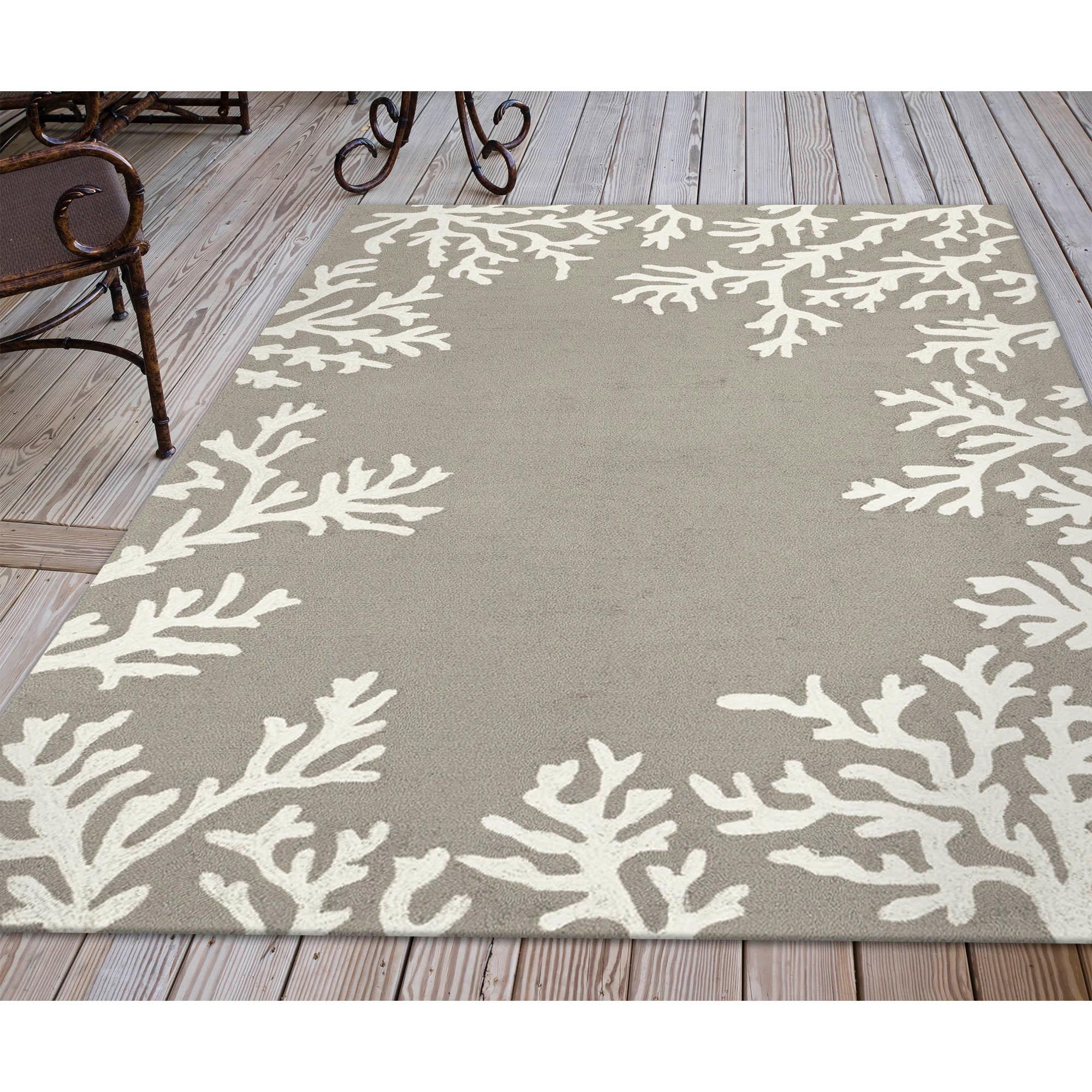 Coral Border Outdoor Rug
