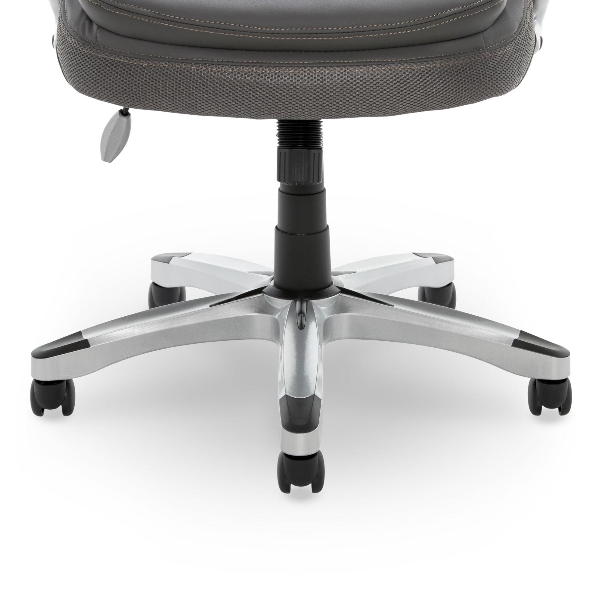 Amplify Executive Mesh Office Chair Seamless Light Gray - Serta: Ergonomic with Fixed Arms & Casters, Adjustable Height