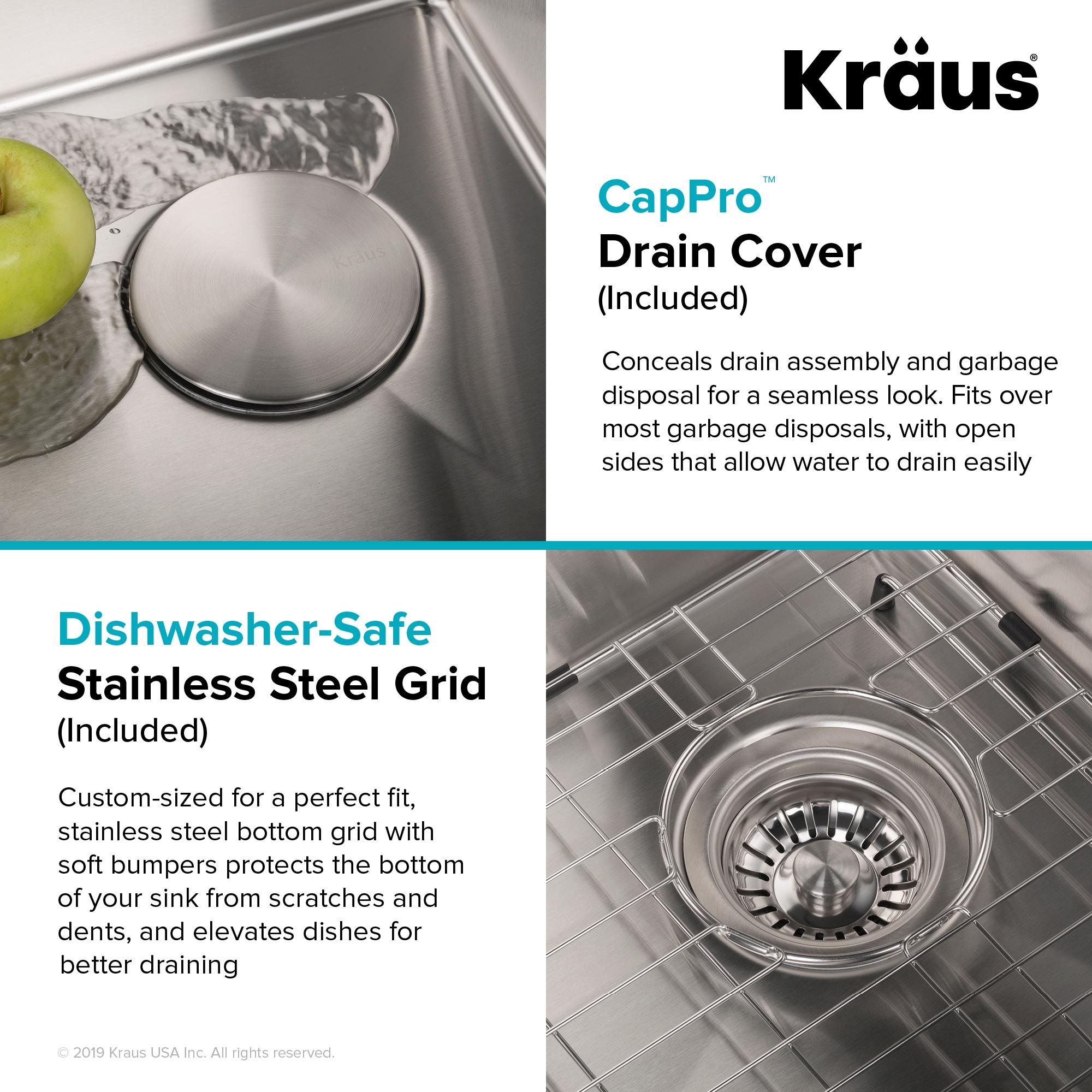 KRAUS Kore™ Workstation 33" L Top Mount Drop-In 16 Gauge Black Stainless Steel Single Bowl Kitchen Sink