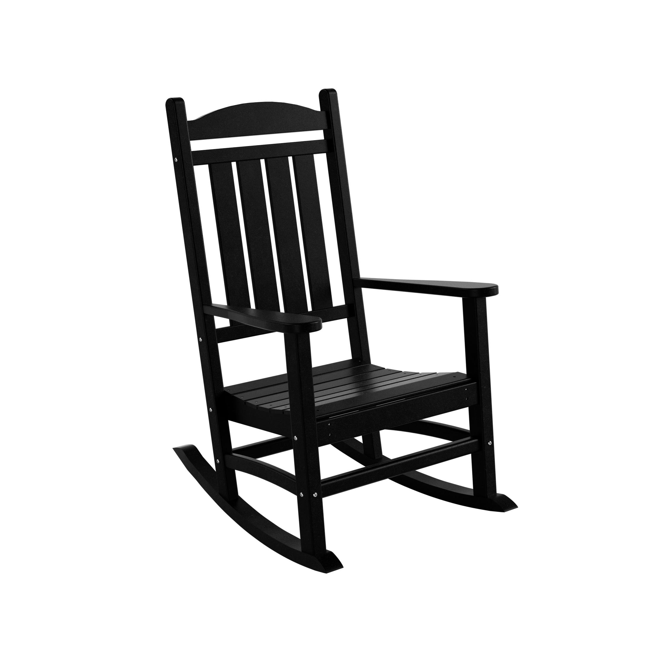 Polytrends  Laguna Hdpe All Weather Outdoor Patio Rocking Chair Black