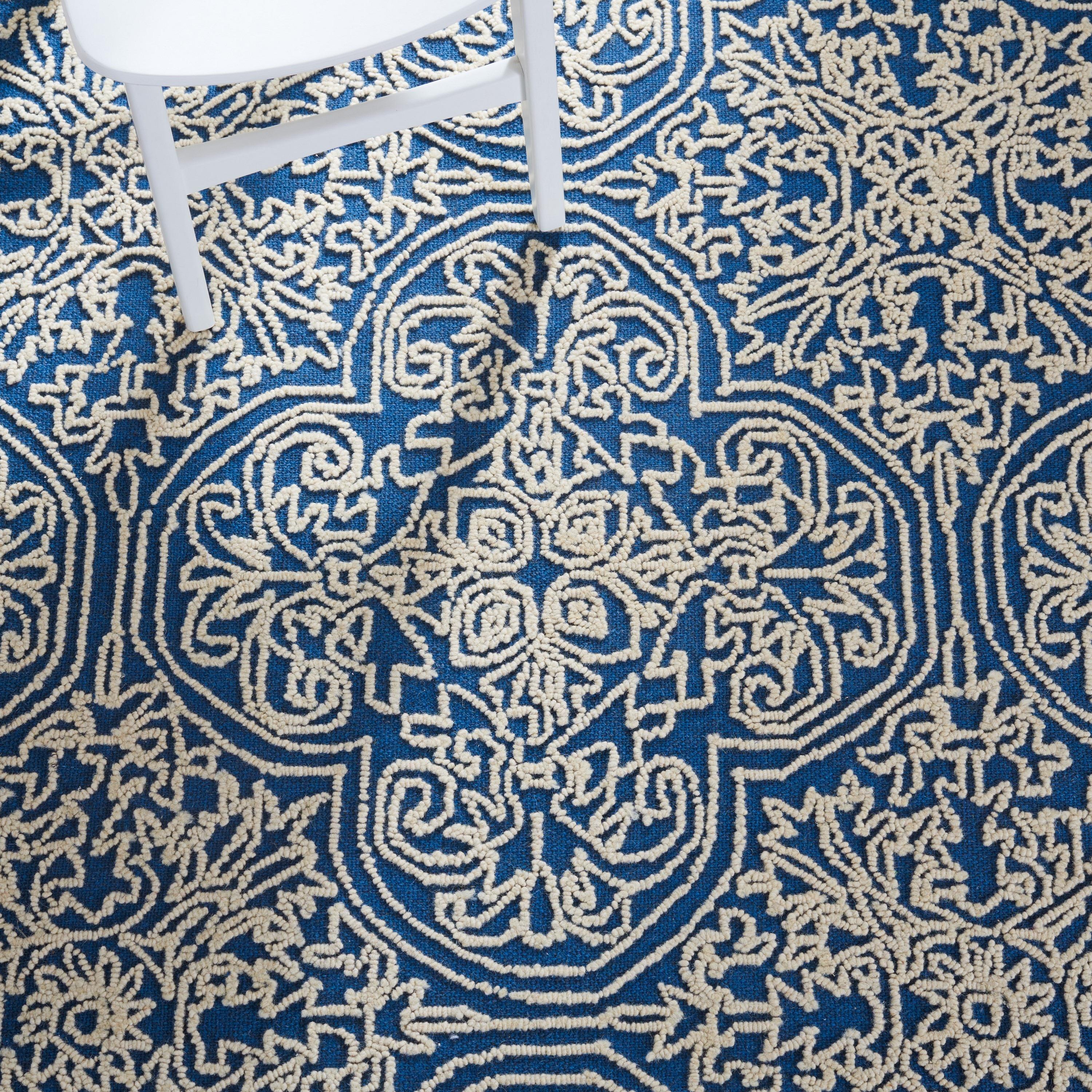 Trace TRC101 Hand Tufted Indoor Accent Rug - Blue/Ivory - 3'x5' - Safavieh