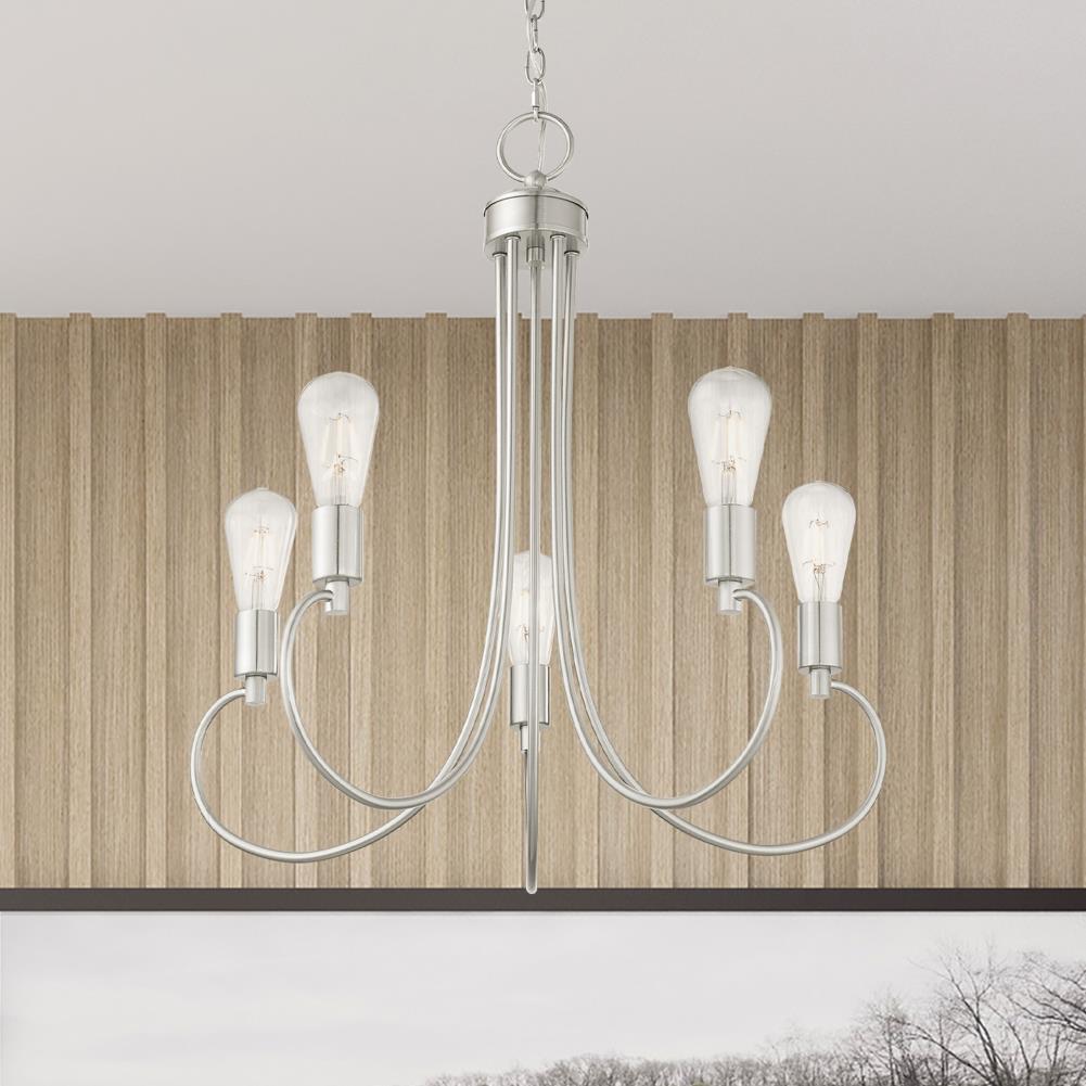 Livex Lighting Bari 5 - Light Chandelier in  Brushed Nickel