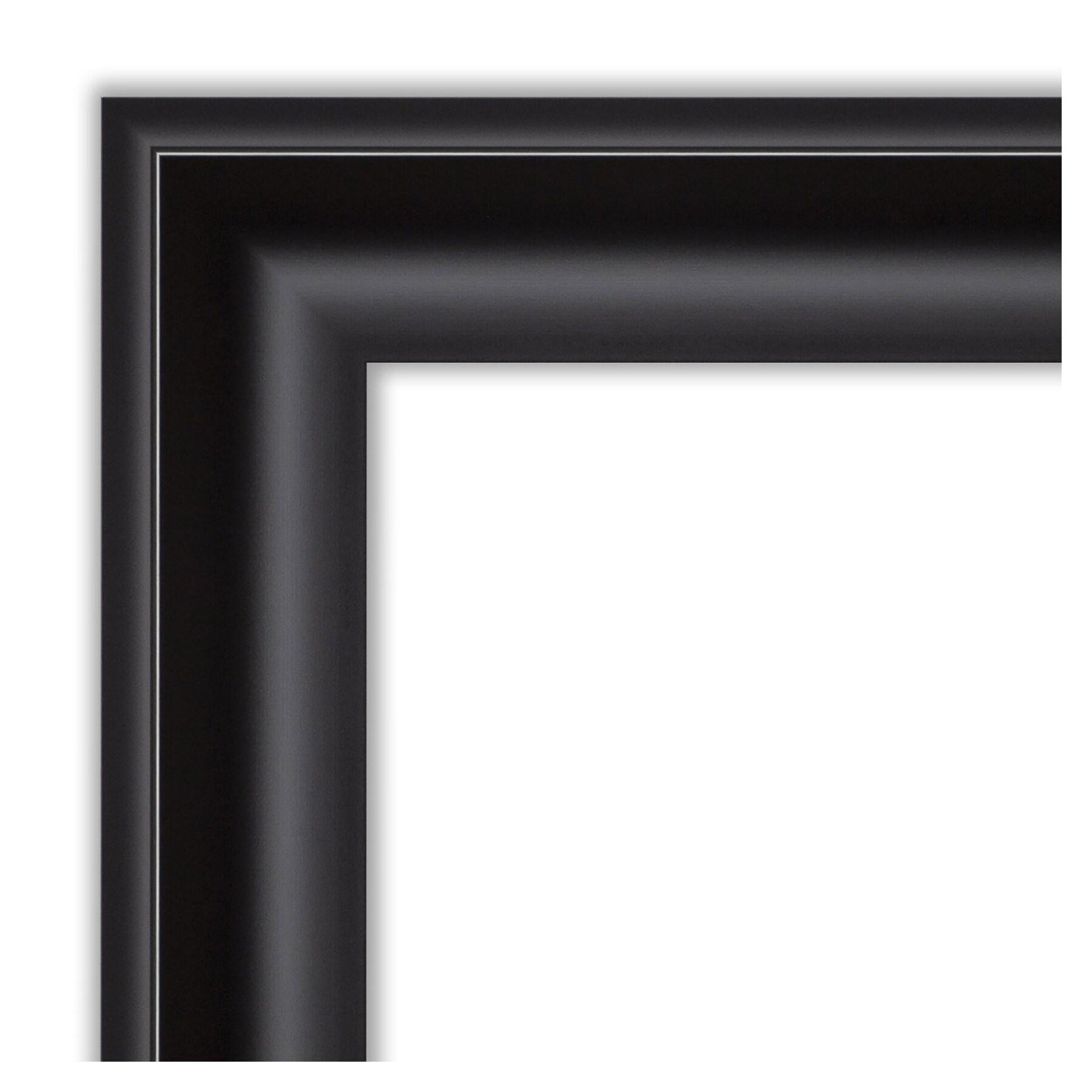 24" x 30" Non-Beveled Grand Black Wall Mirror - Amanti Art: Modern Rectangle, Polystyrene Frame