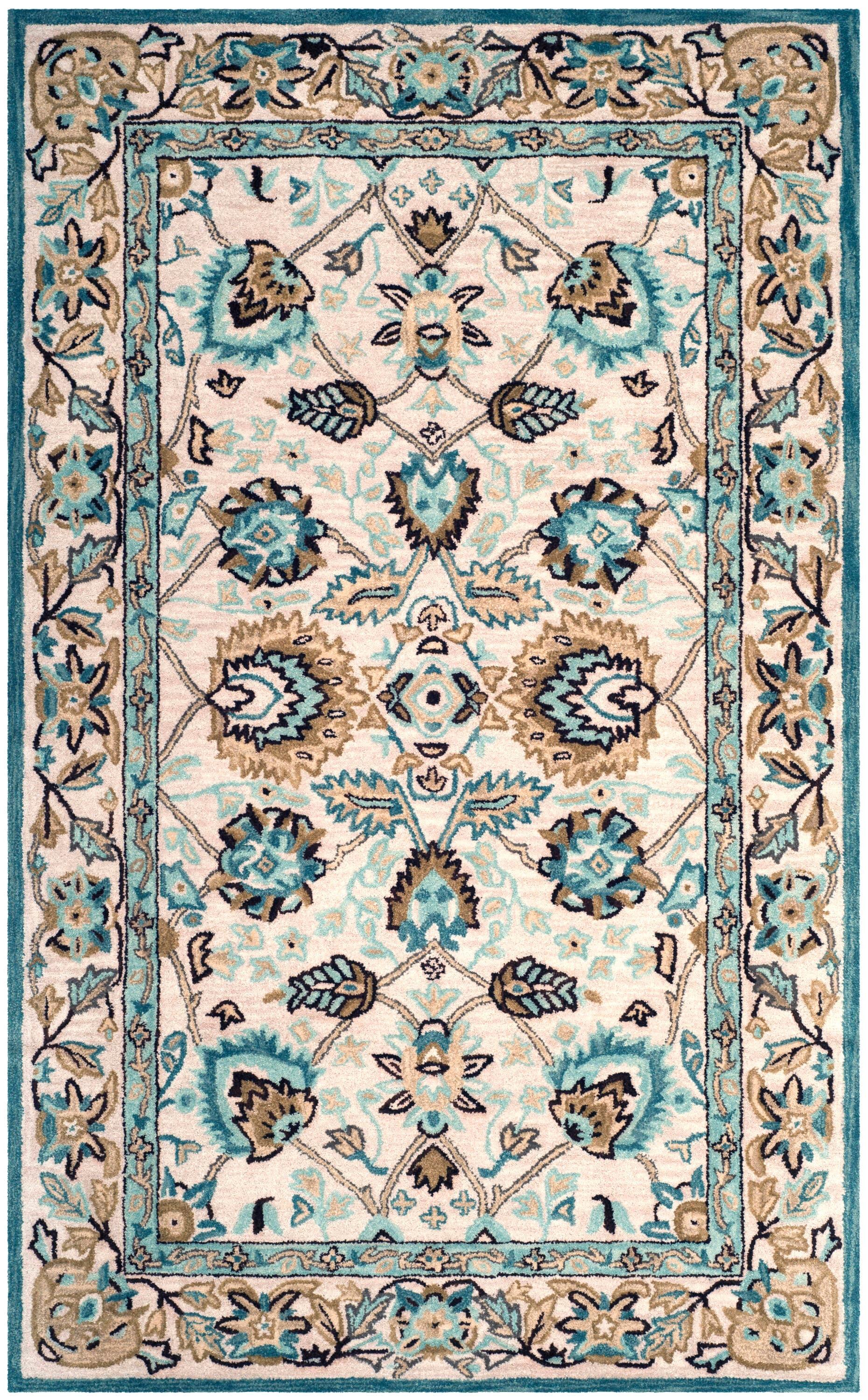 Antiquity AT812 Hand Tufted Indoor Area Rug - Peacock/Blue - 6'x9' - Safavieh