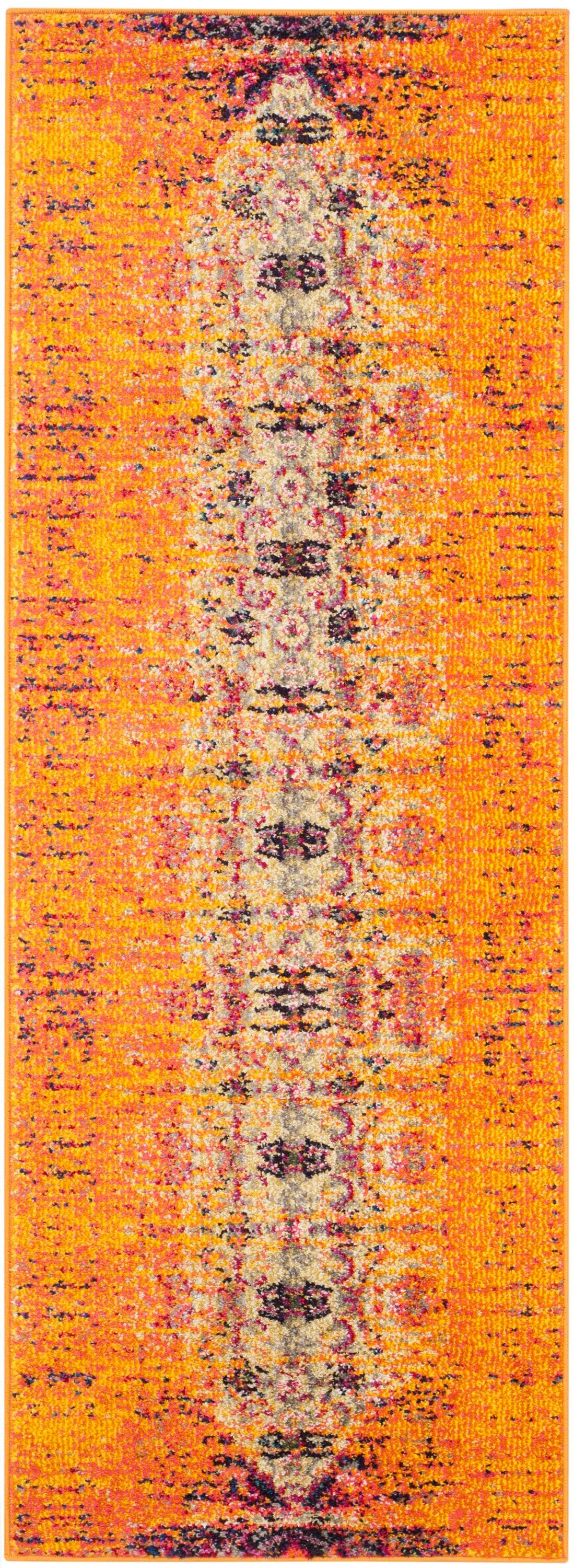 Monaco MNC209 Power Loomed Indoor Runner Rug - Orange/Multi - 2'2"x6' - Safavieh.