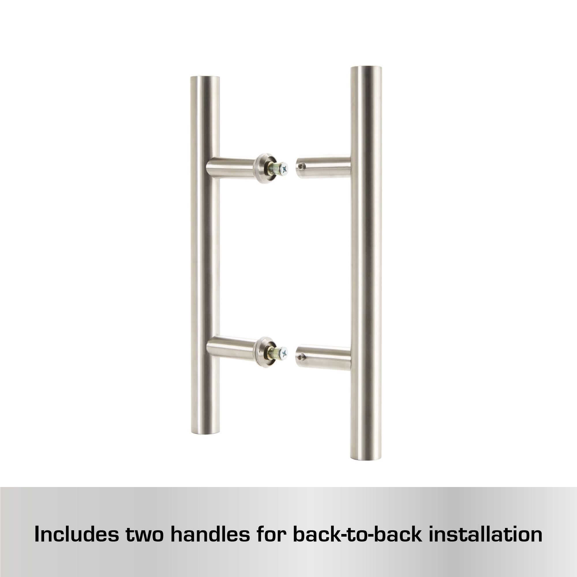 BRINKS Commercial - 12" 'H' Style Pull Door Handle, Satin Chrome Finish - Rust and Corrosion Resistant Door Handle