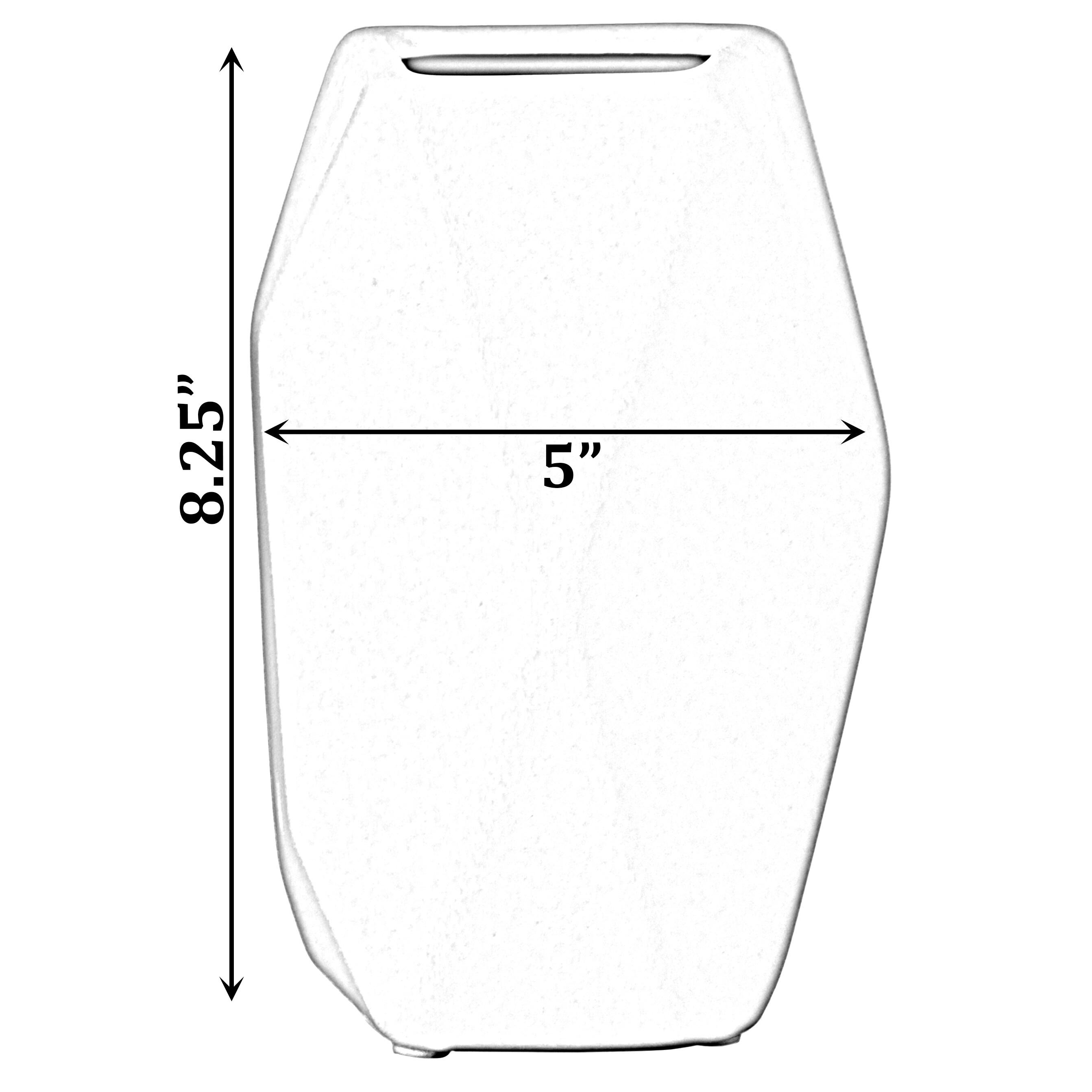 Uniquewise 8" H Decorative Ceramic Multi Paned Vase, Modern Style Centerpiece Table Vase White, Medium