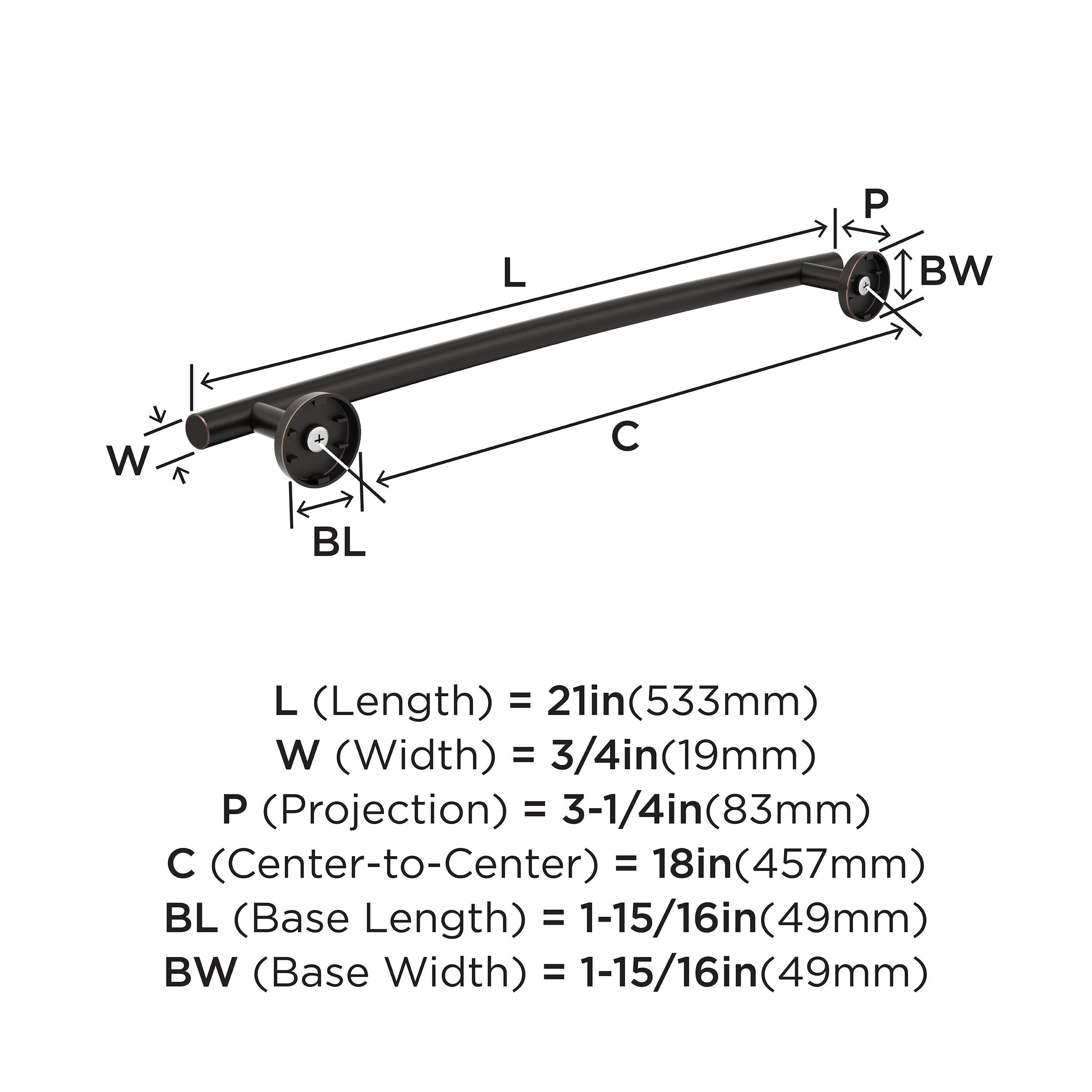 Amerock Arrondi Oil-Rubbed Bronze 18 inch (457mm) Towel Bar