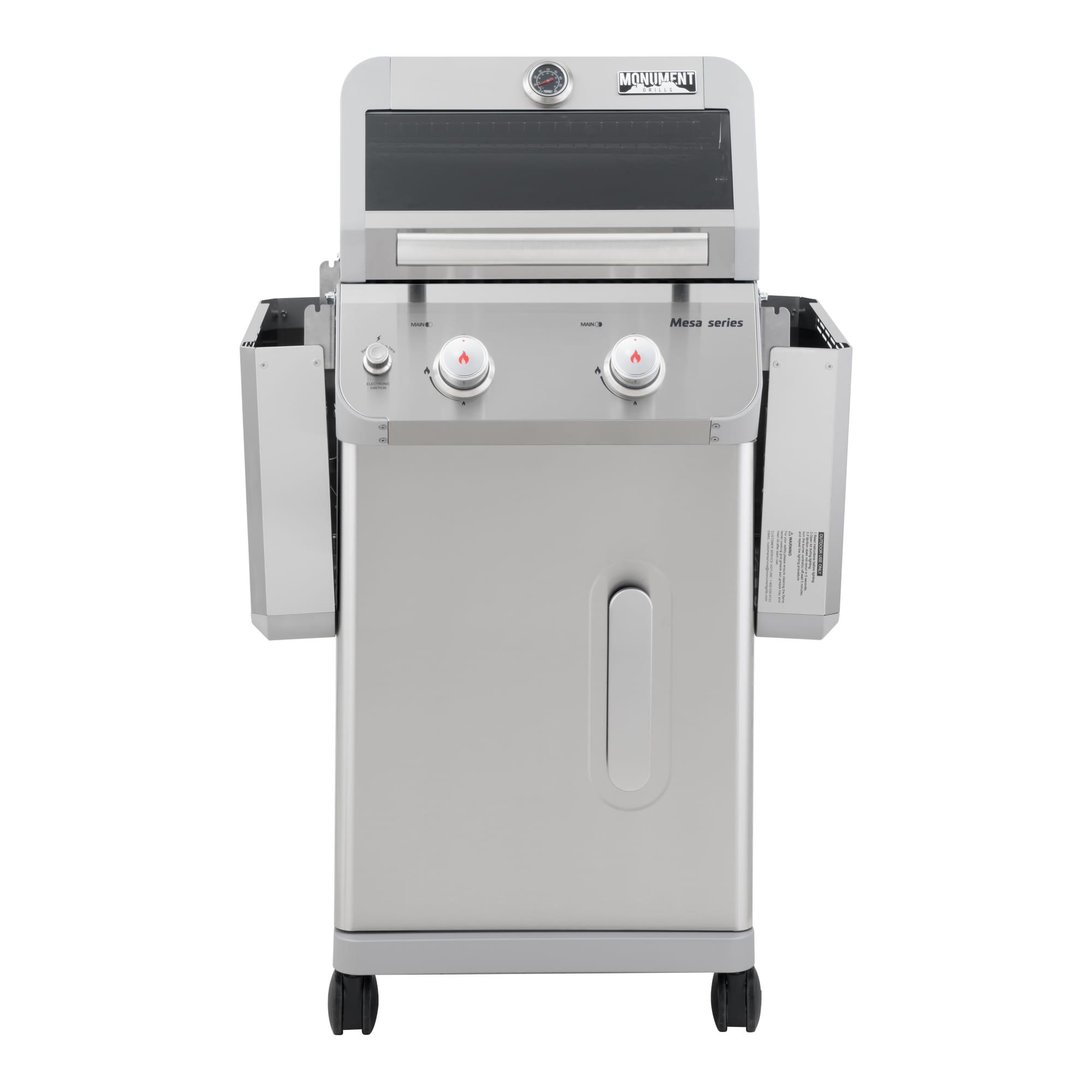 Monument Grills Mesa Series 2-Burner Free Standing Stailless Liquid Propane 24000 BTU Gas Grill with Cabinet