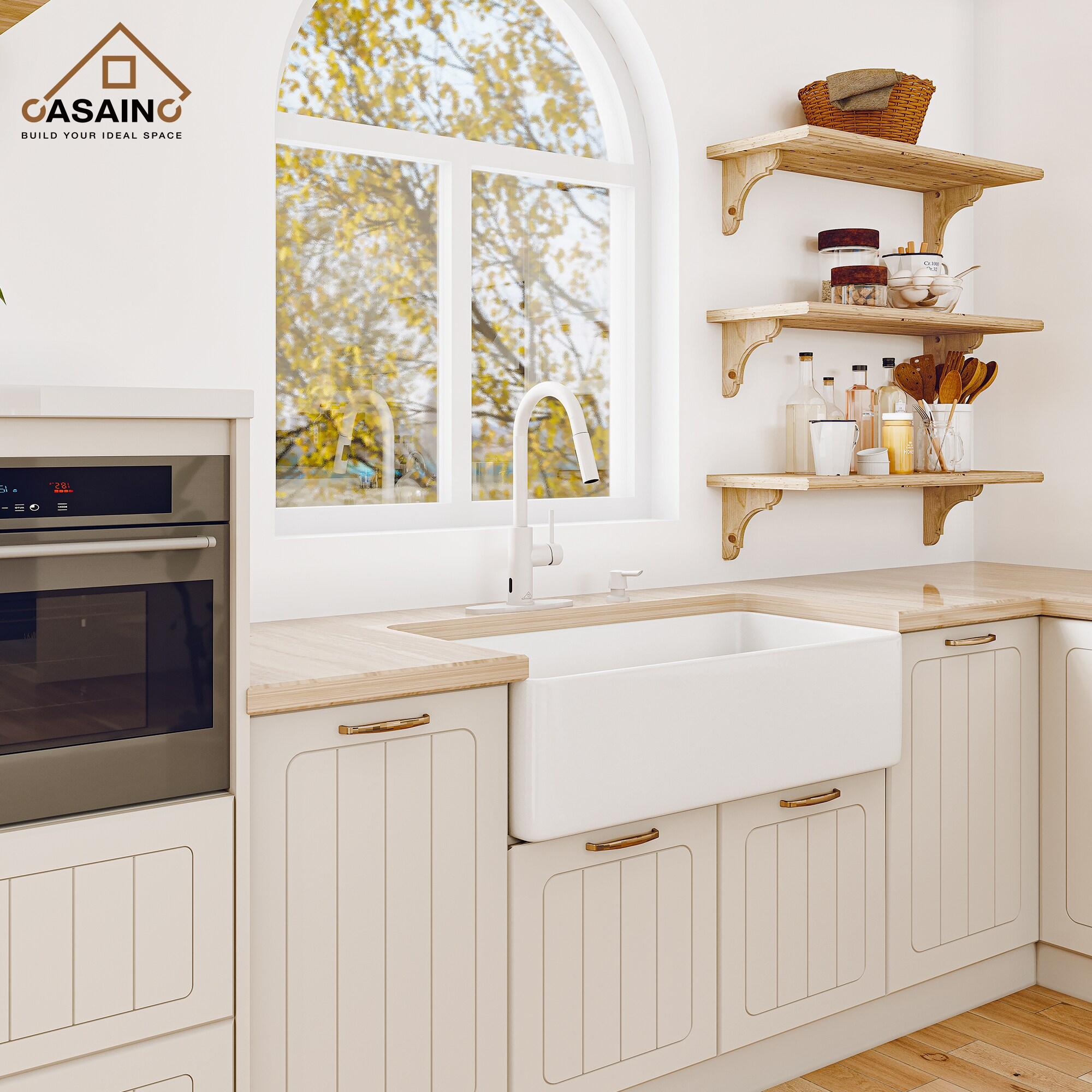 Willow Single-Handle Pull Down Sprayer Kitchen Faucet with Infrared Sensor, Soap Dispenser and Deck Plate