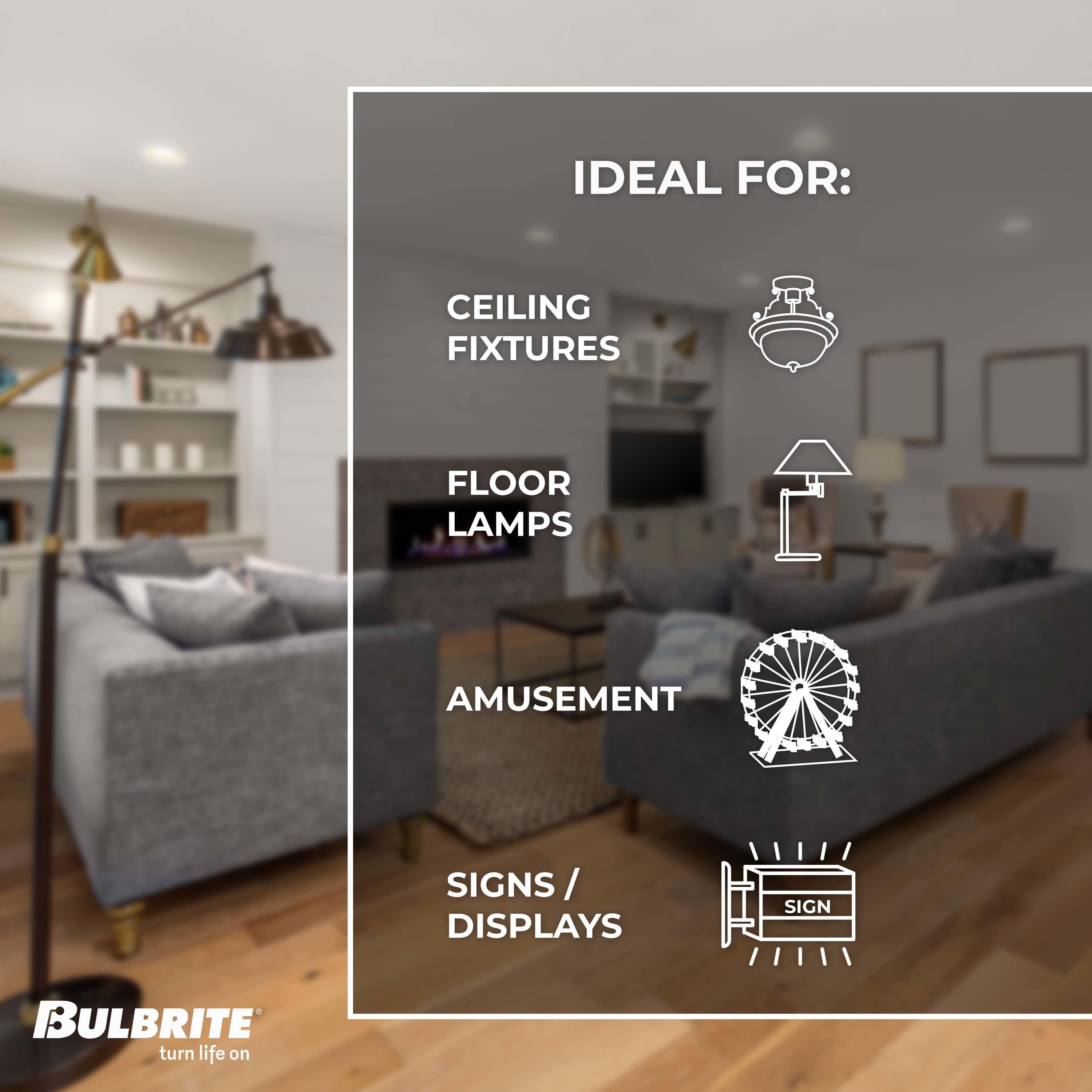Bulbrite 862154 Pack Of (6) 0.7 Watt S14 Medium (E26) Led Bulbs - Clear