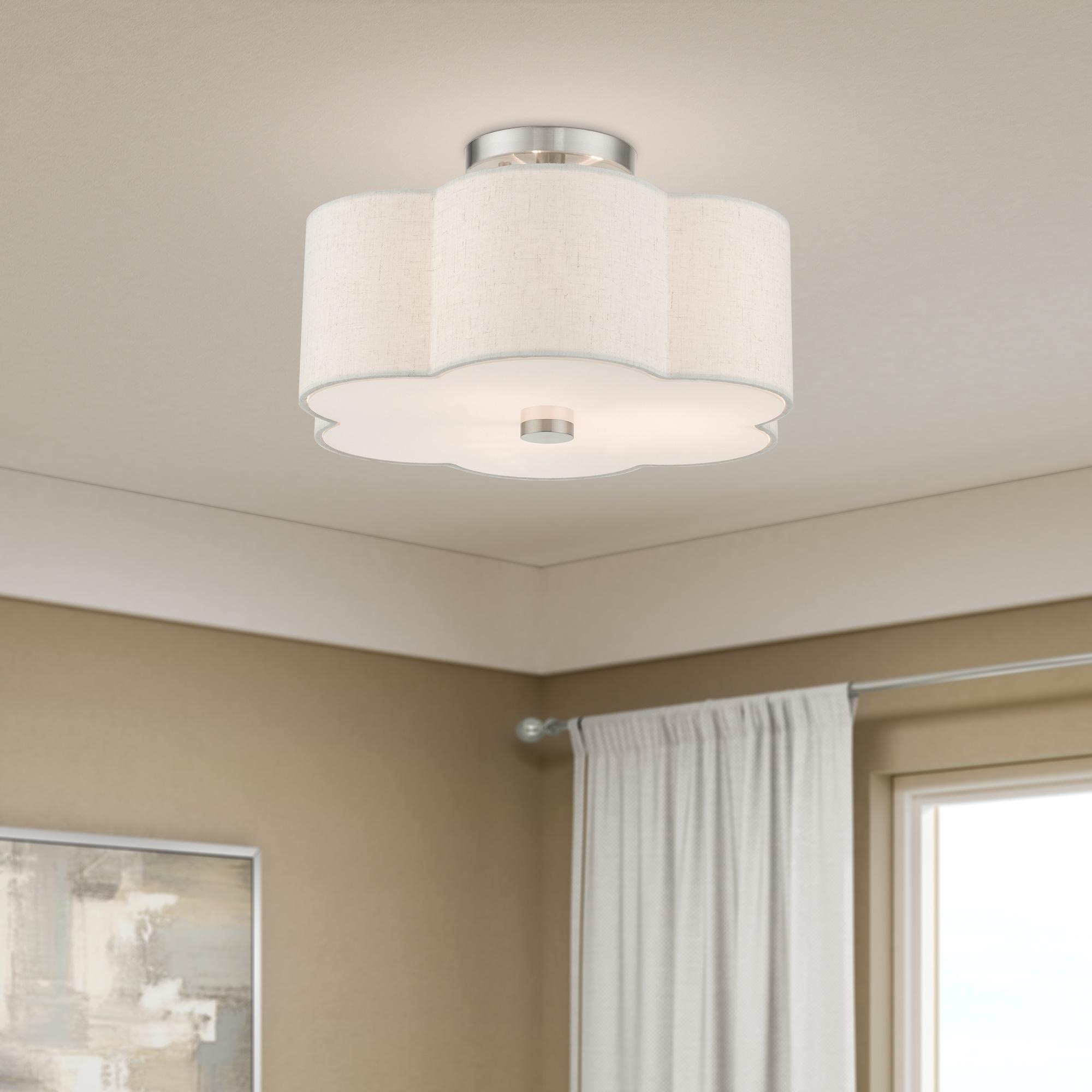 Livex Lighting Solstice 3 - Light Semi-Flush Mount in  Brushed Nickel