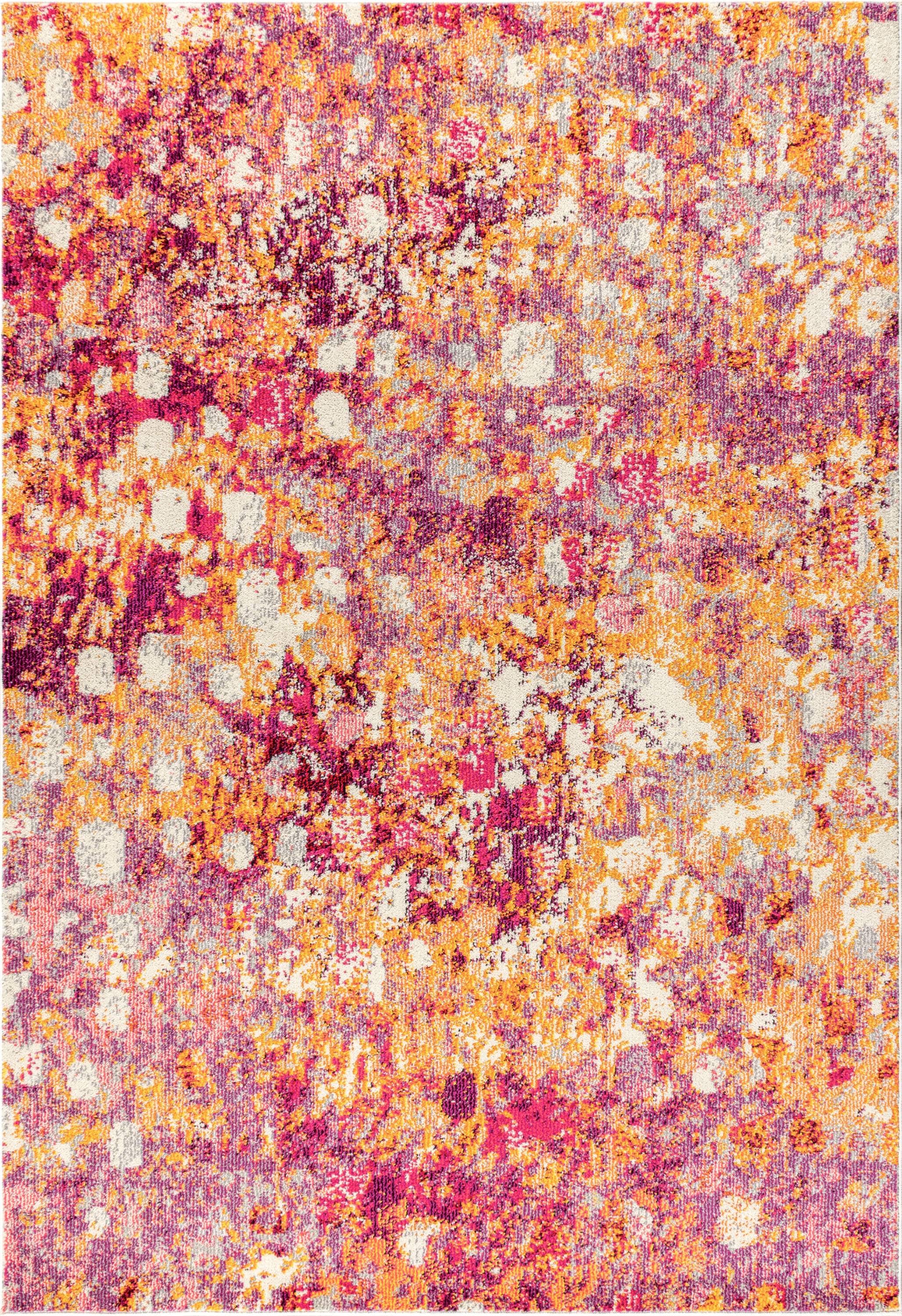 8'x10' Contemporary POP Modern Abstract Area Rug, Pink/Orange - JONATHAN Y