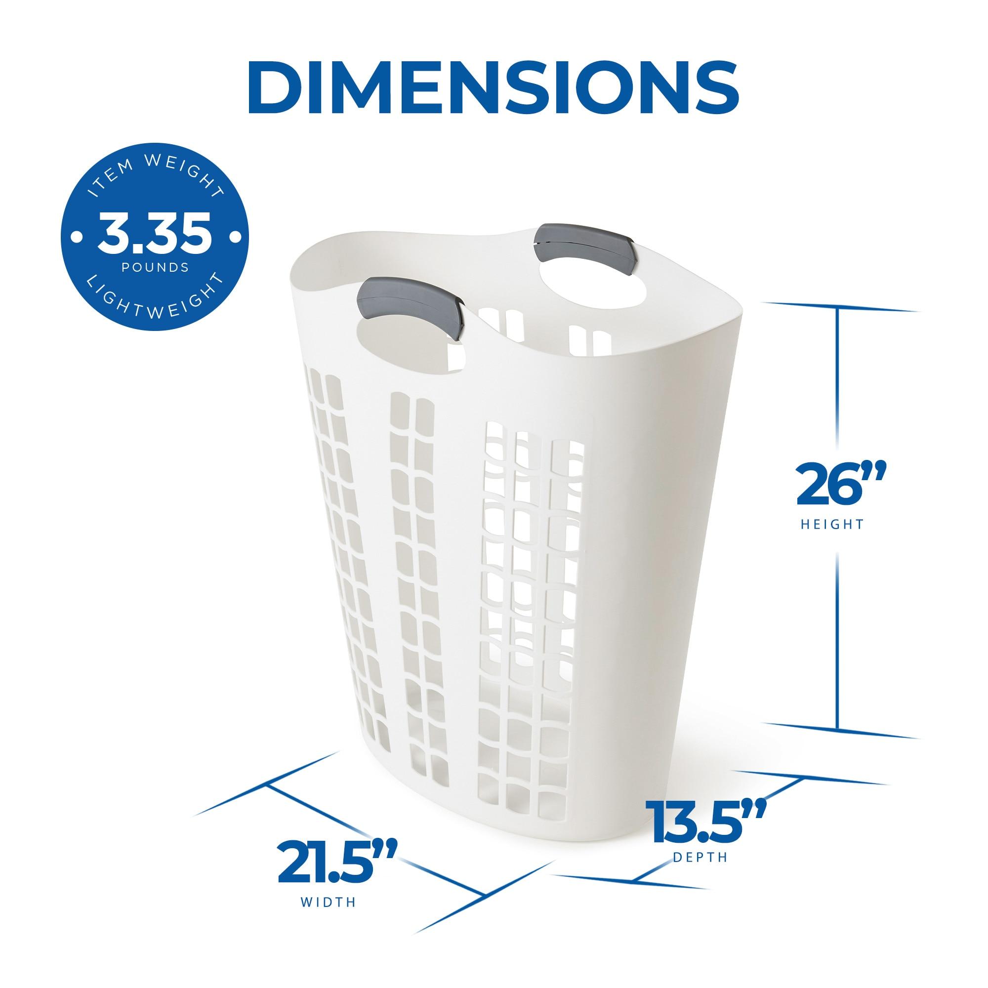 Gracious Living Plastic Laundry Hamper with Handles