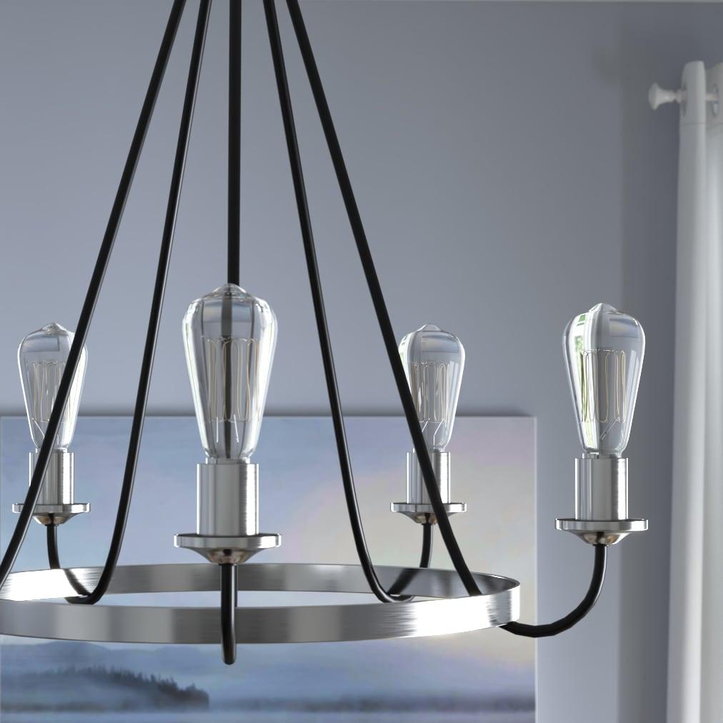 Craftmade Lighting Randolph 5 - Light Chandelier in  Flat Black/Brushed Polished Nickel