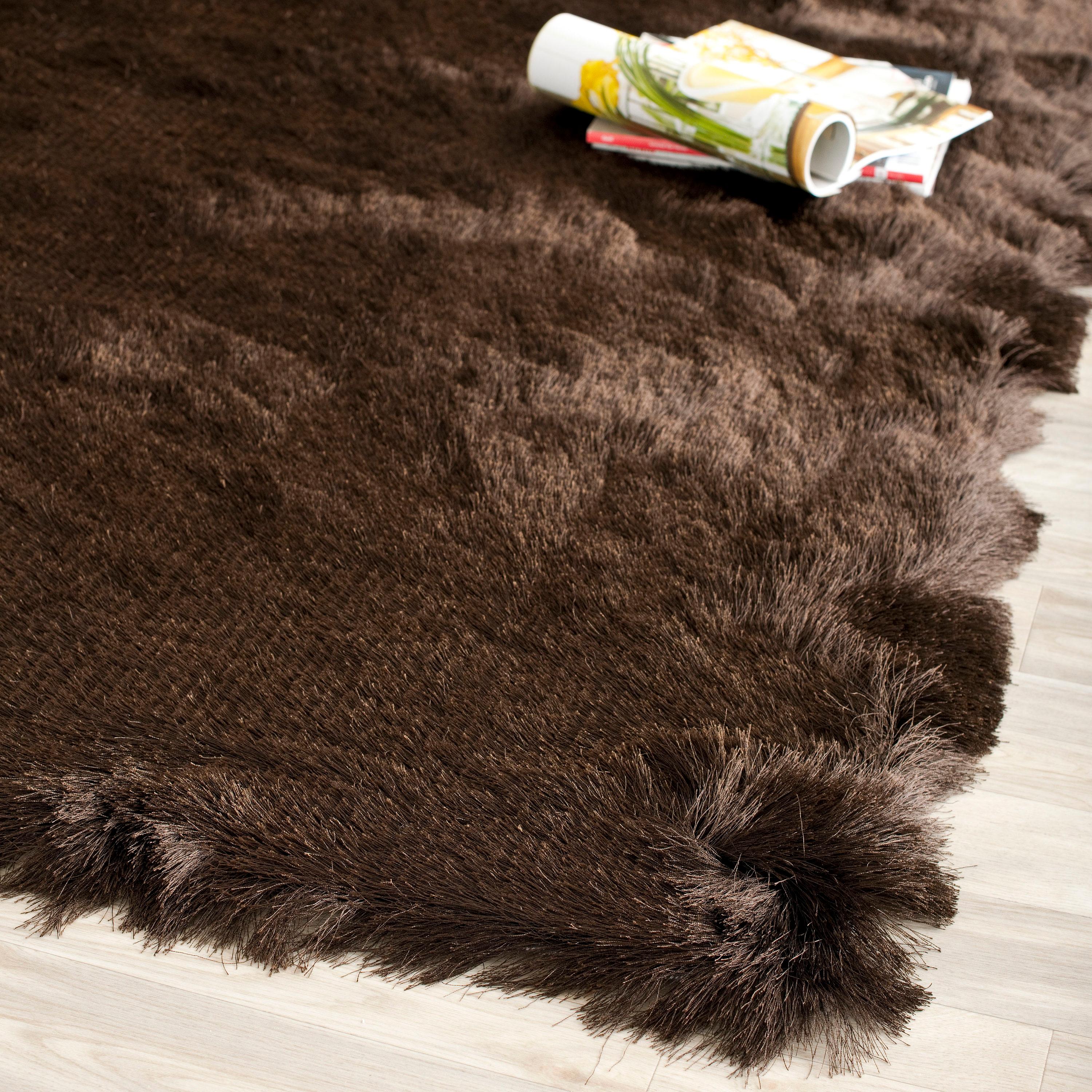 Paris Shag SG511 Hand Tufted Indoor Area Rug - Chocolate - 5'x7' - Safavieh