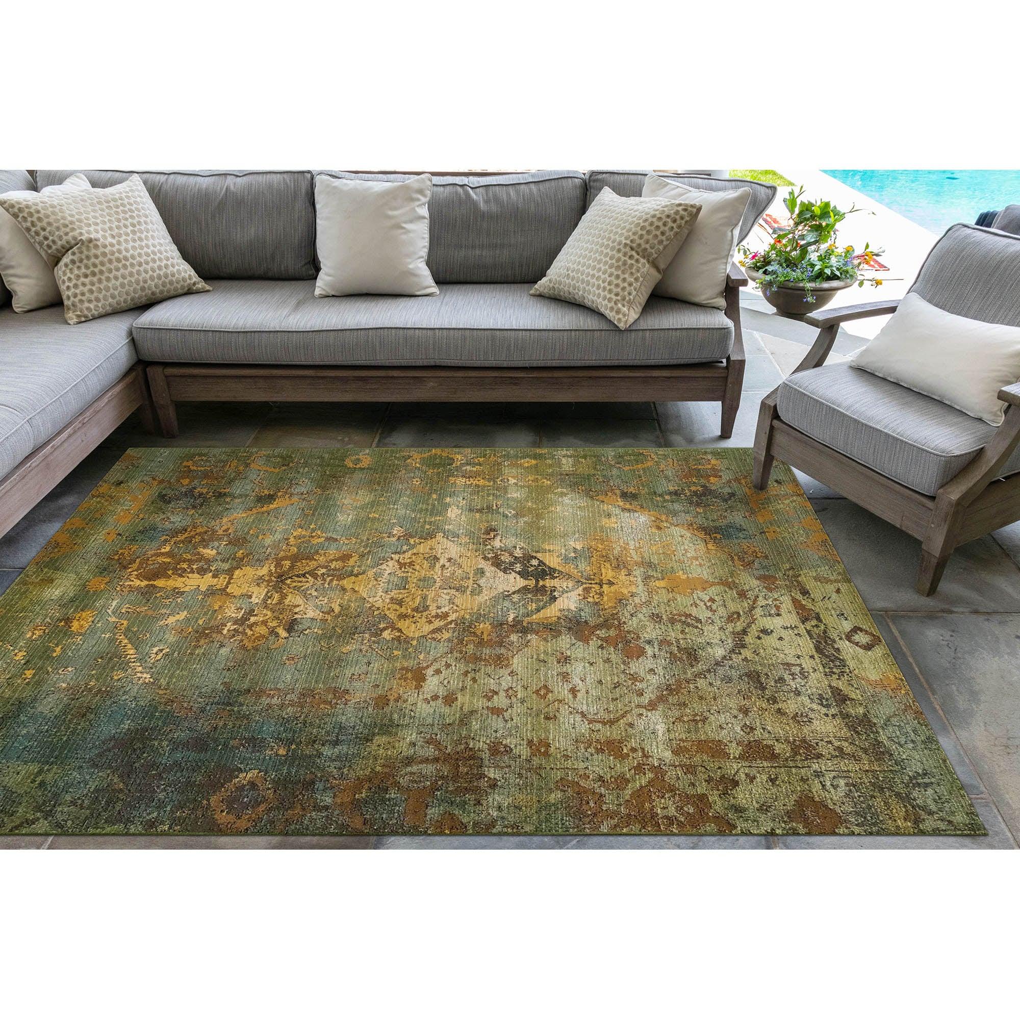 Liora Manne Marina Kermin Indoor/Outdoor Rug Green 7'10" x 9'10"