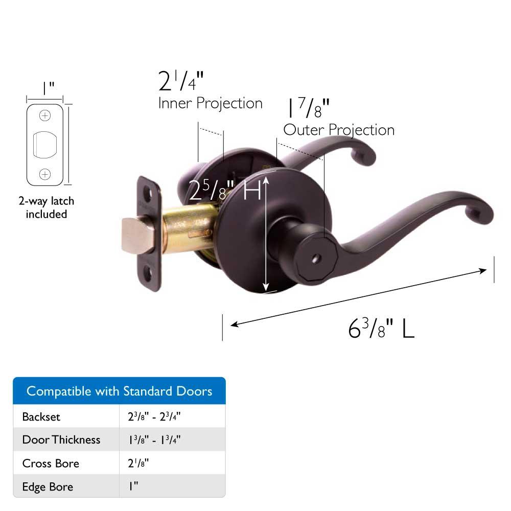 Design House 779223 Scroll Privacy Bed/Bath Door Lever