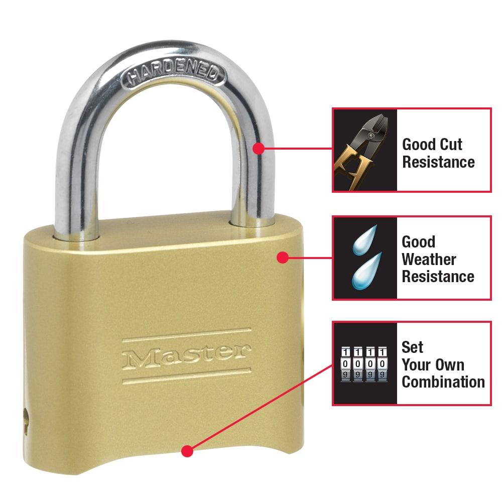 Master Lock Padlock, Set Your Own Combination Lock, 2 in. Wide, 175D Pack of 4