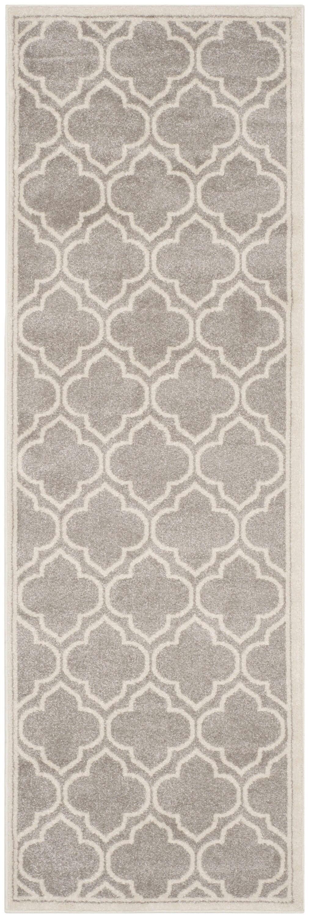 Amherst AMT412 Power Loomed Runner Rug - Light Grey/Ivory - 2'3"x13' - Safavieh.