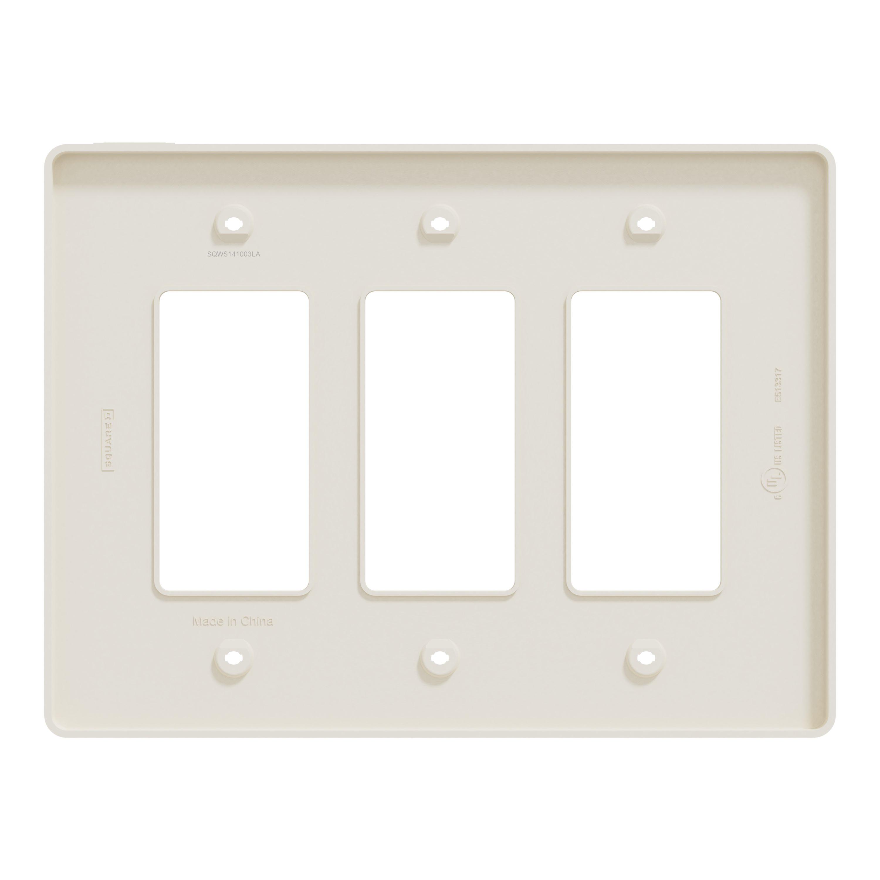 Almond 3-Gang Smooth Plastic Wall Plate