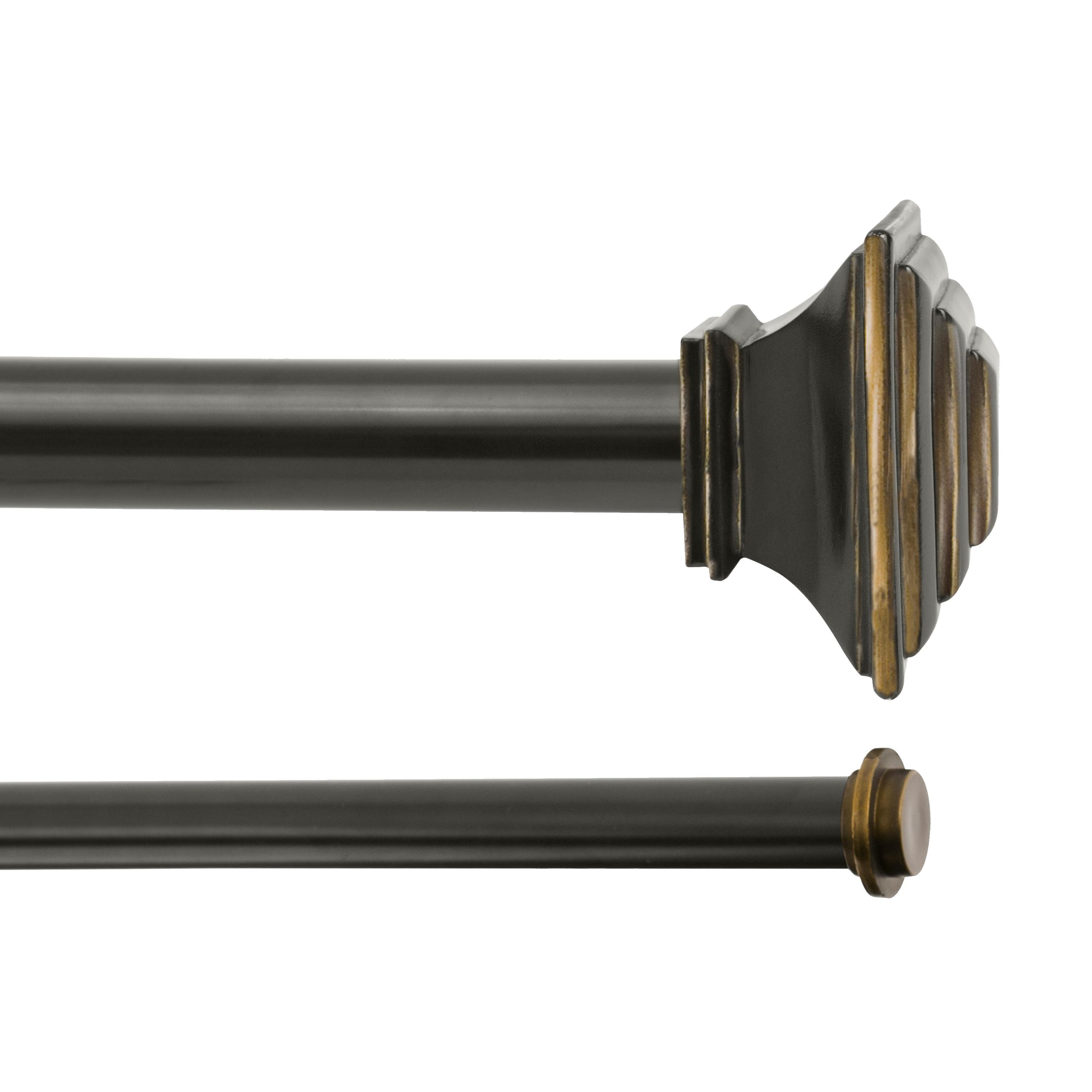 Mission Double 1" Steel Adjustable Double Curtain Rod