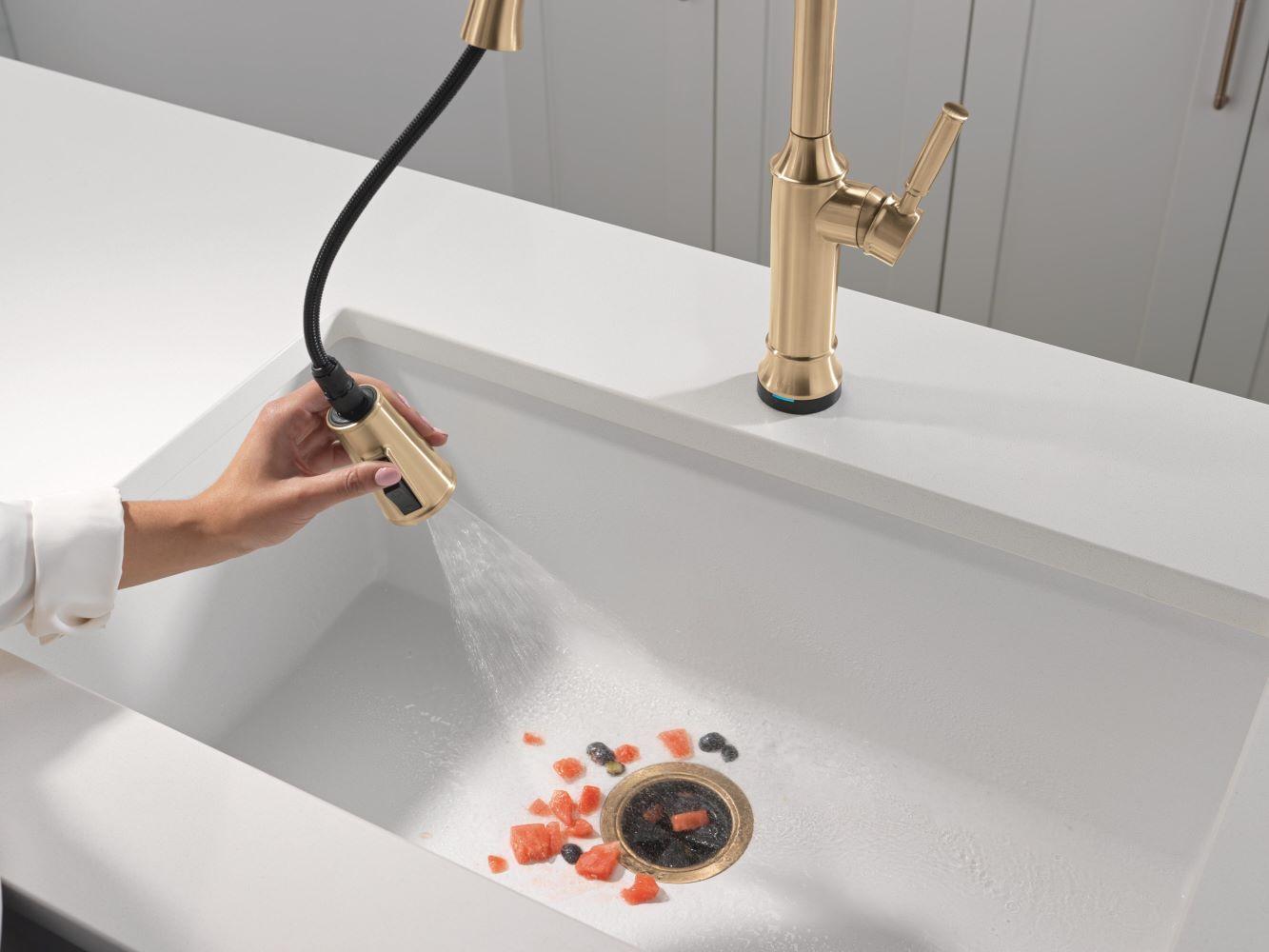 Renaldi Brushed Gold Touchless Pull-Down Kitchen Faucet