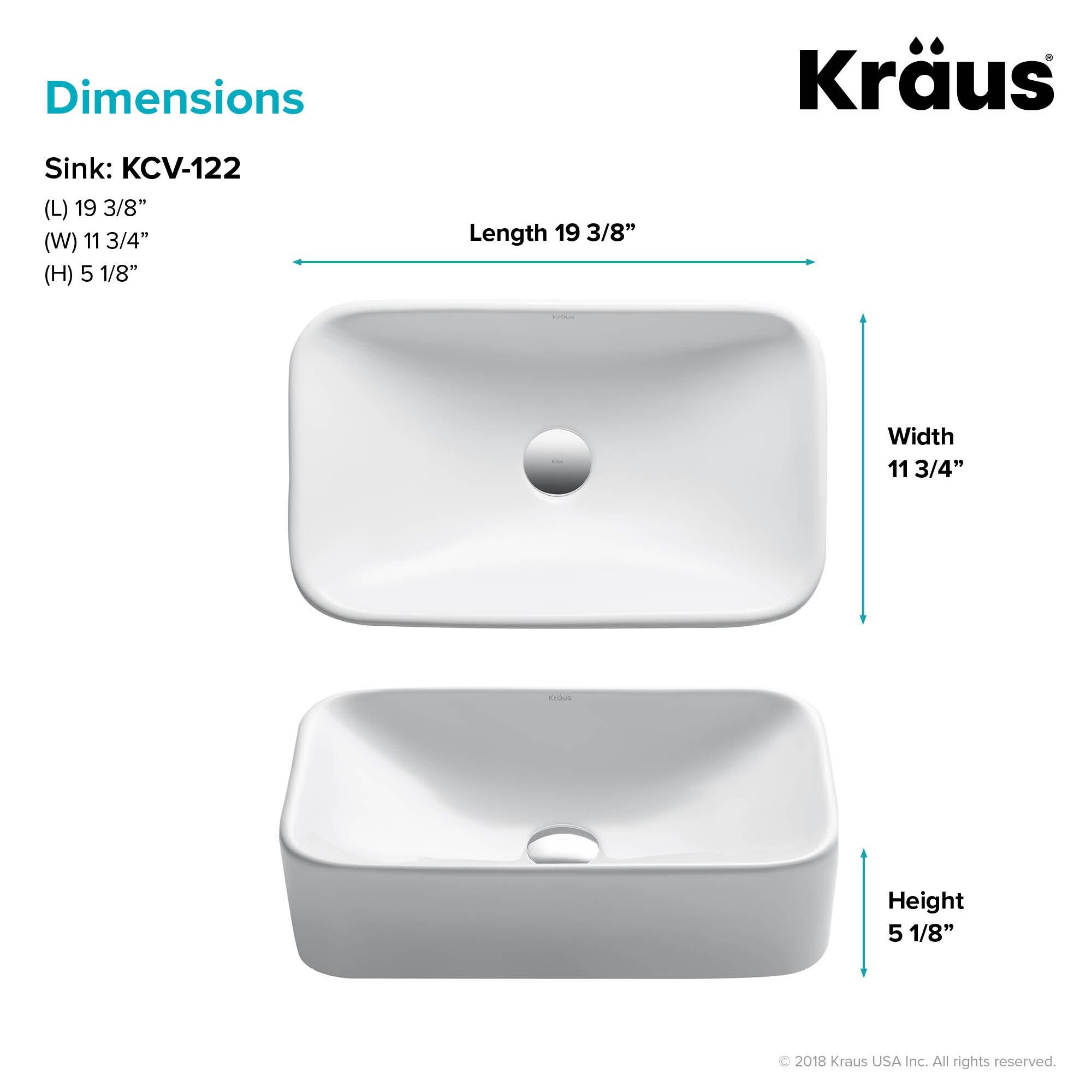 Elavo Ceramic Rectangular Vessel Bathroom Sink