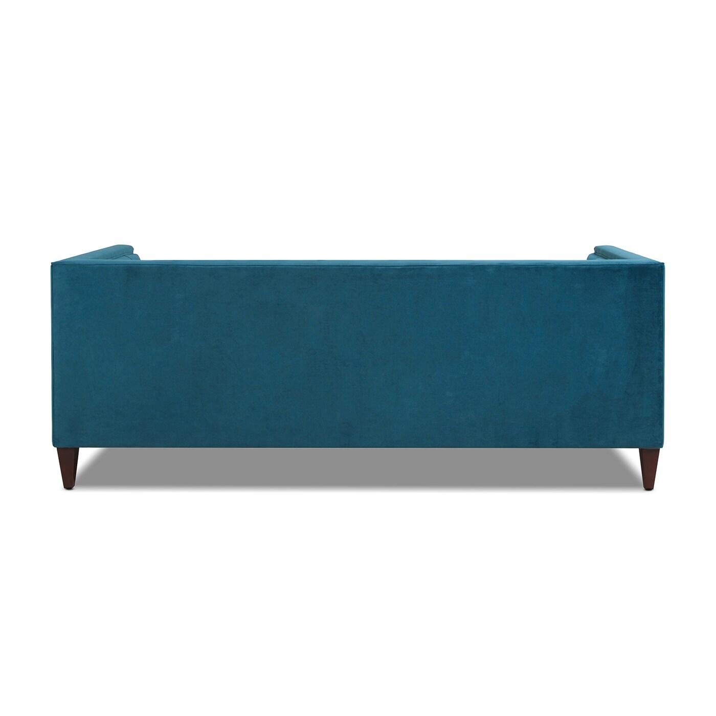 Jack 84" Tufted Tuxedo Sofa Double Cushion Satin Teal