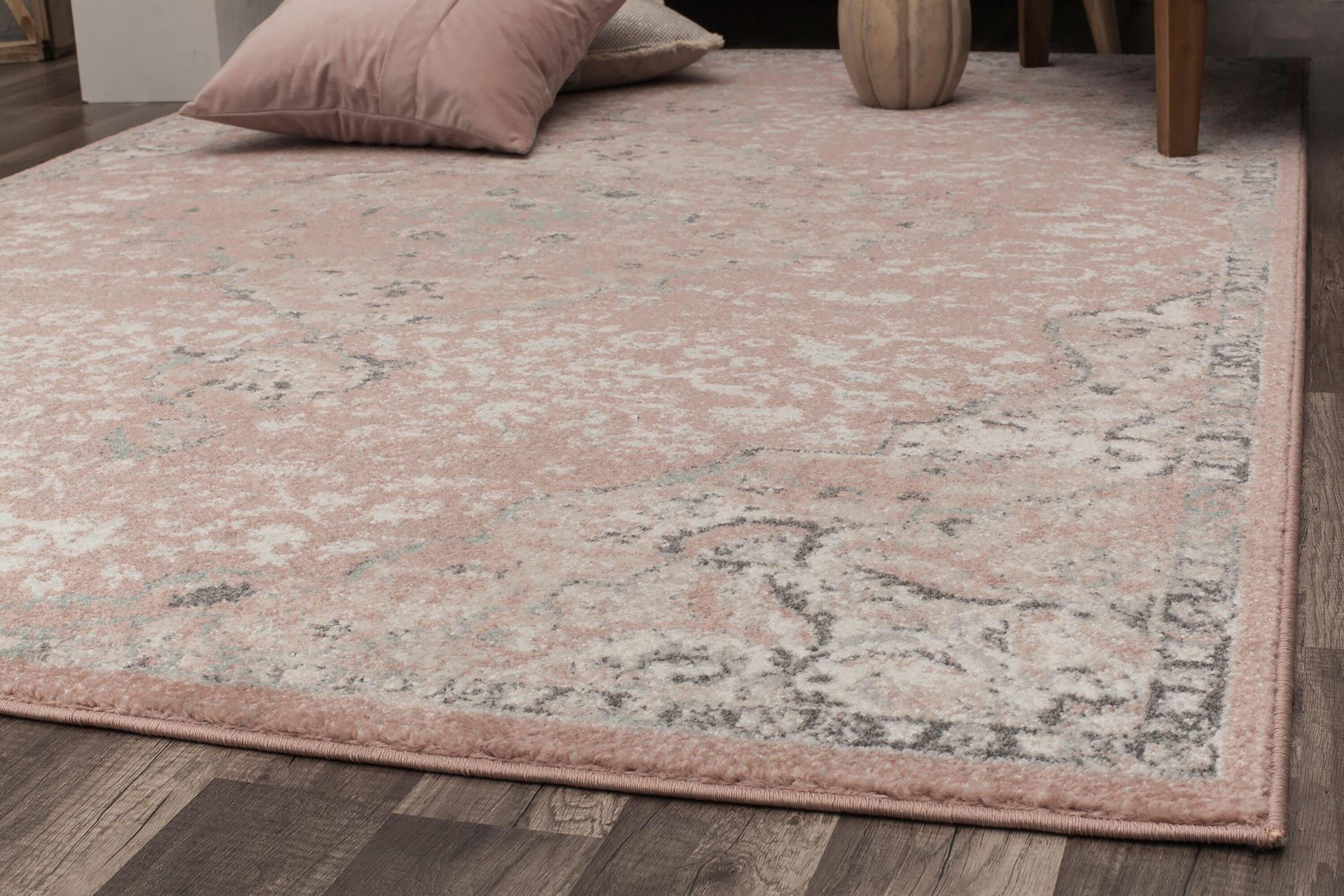 Hailey Pink Amaranth Entryway Rug - Vintage Boho Rug for Hallways, Pink Rug for Bedroom, Stylish Accent Rug, 2'6"x12'