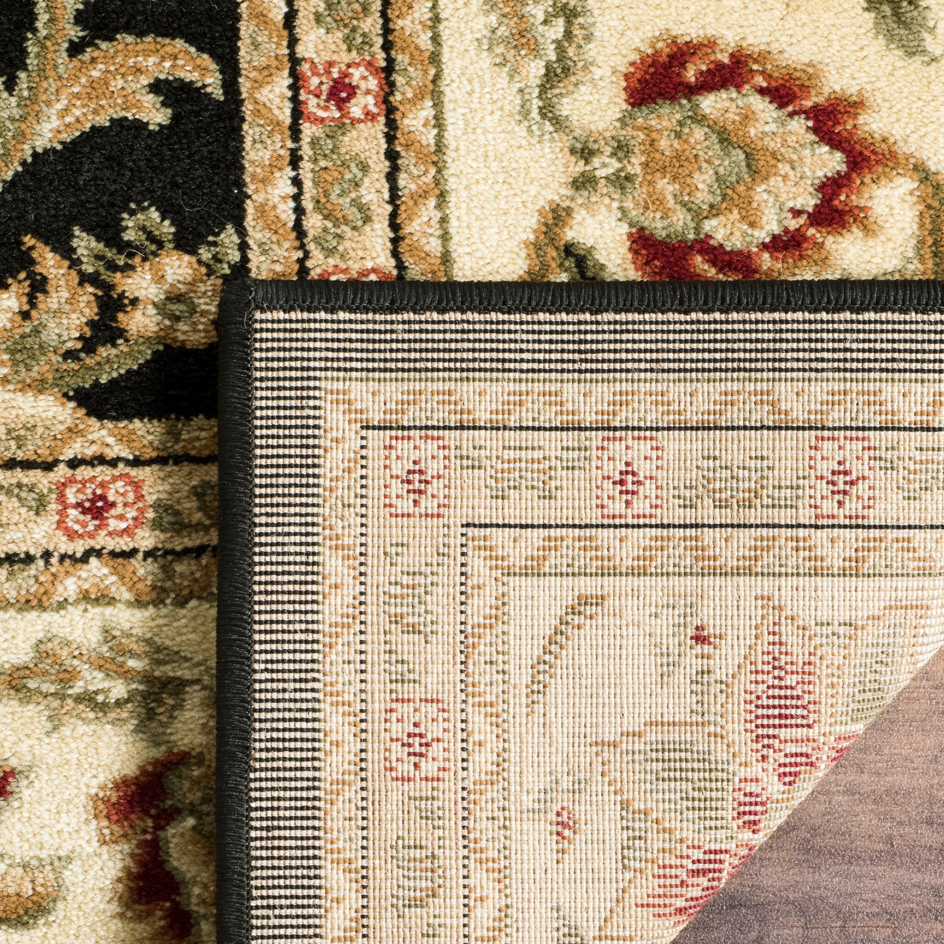 SAFAVIEH Lyndhurst Victoria Traditional Floral Area Rug, Black/Ivory, 8' x 11'