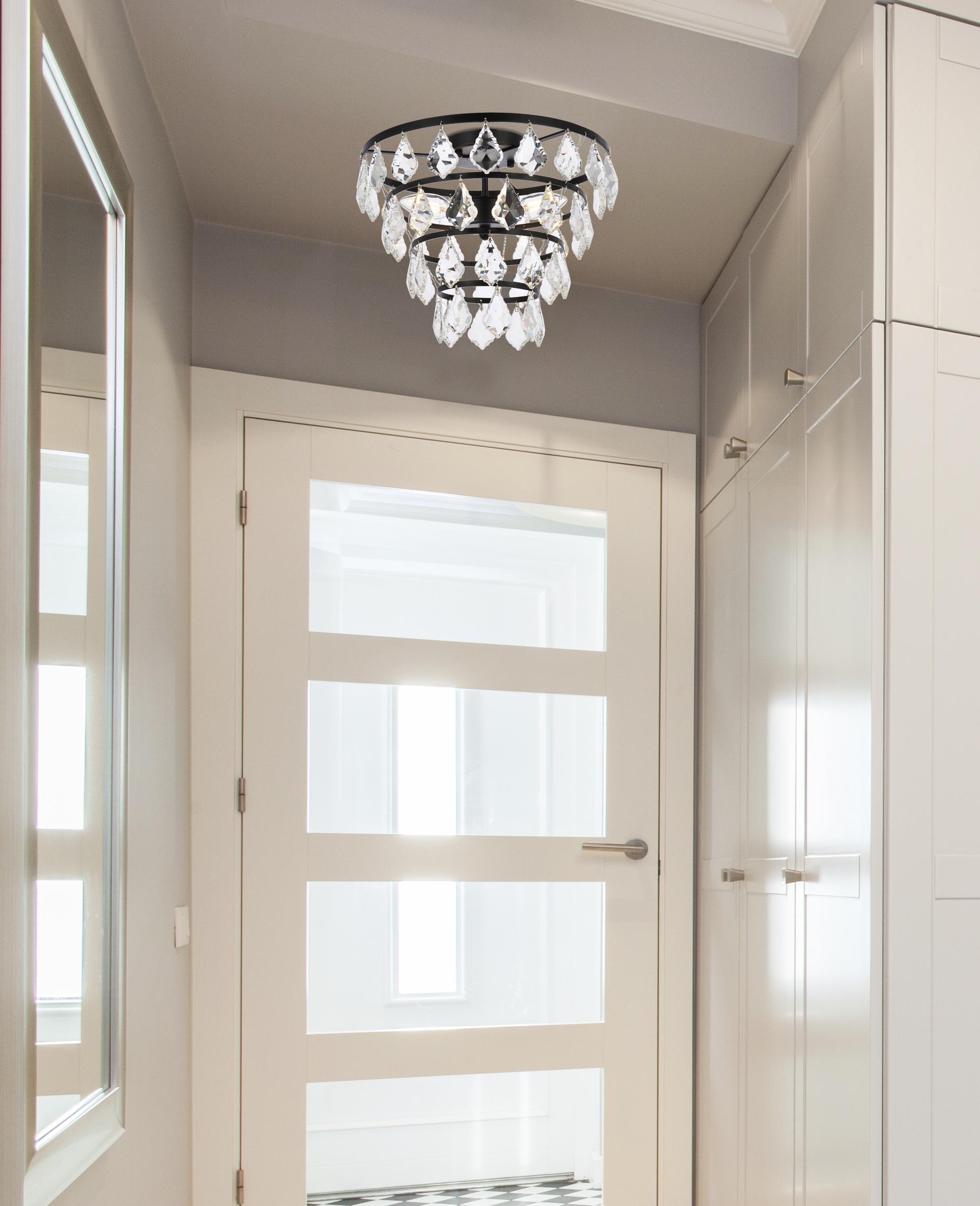 Elegant Lighting Ella 14 inch flush mount in black