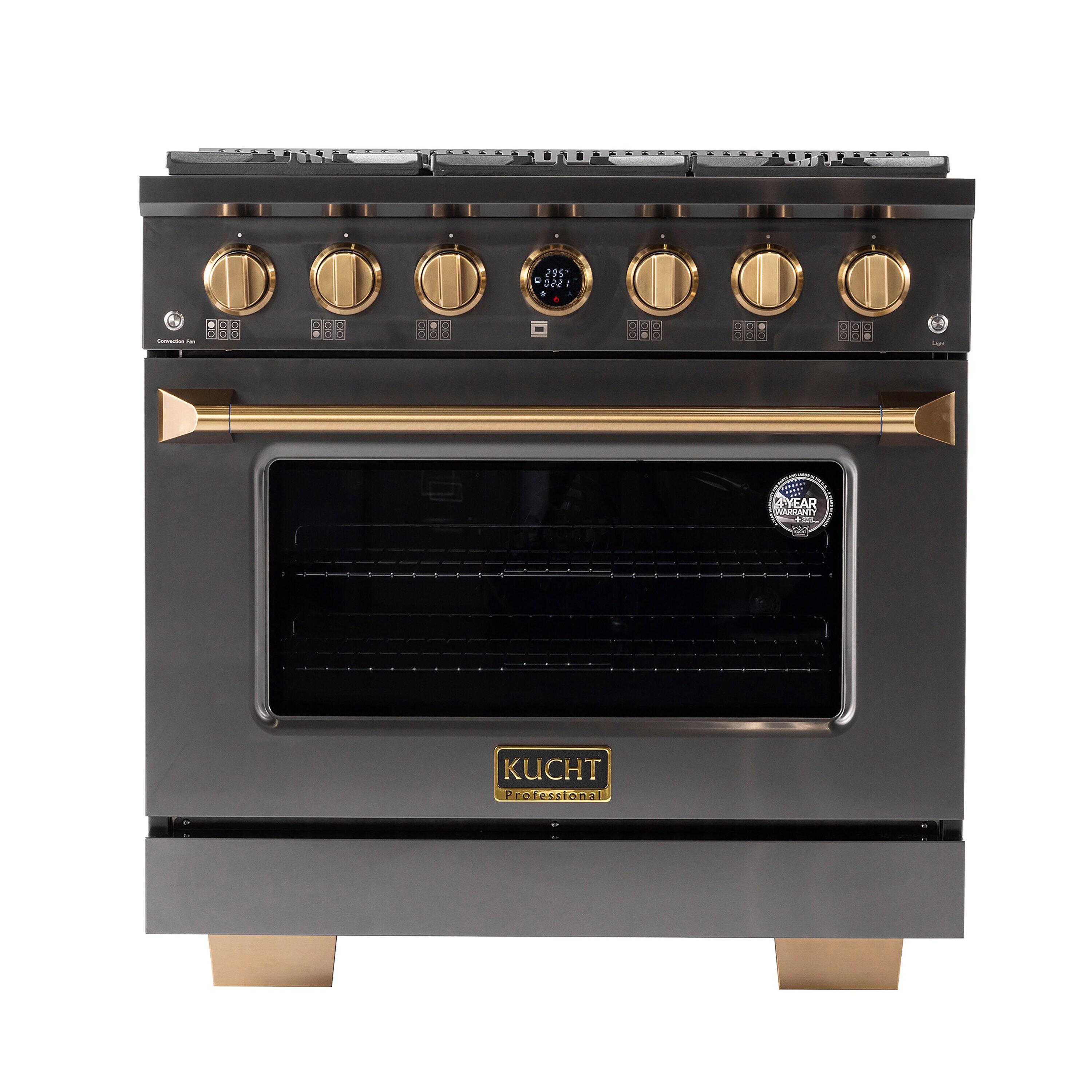 36 in. 5.2 cu. ft. Dual Fuel Range for Natural Gas in Titanium Stainless Steel.
