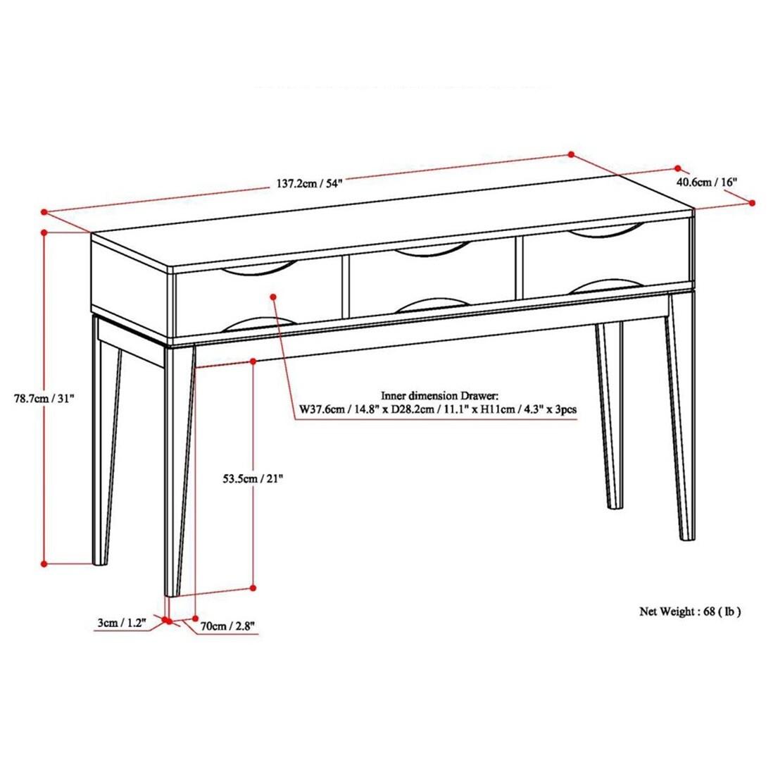 Harper 54'' Solid Wood Console Table