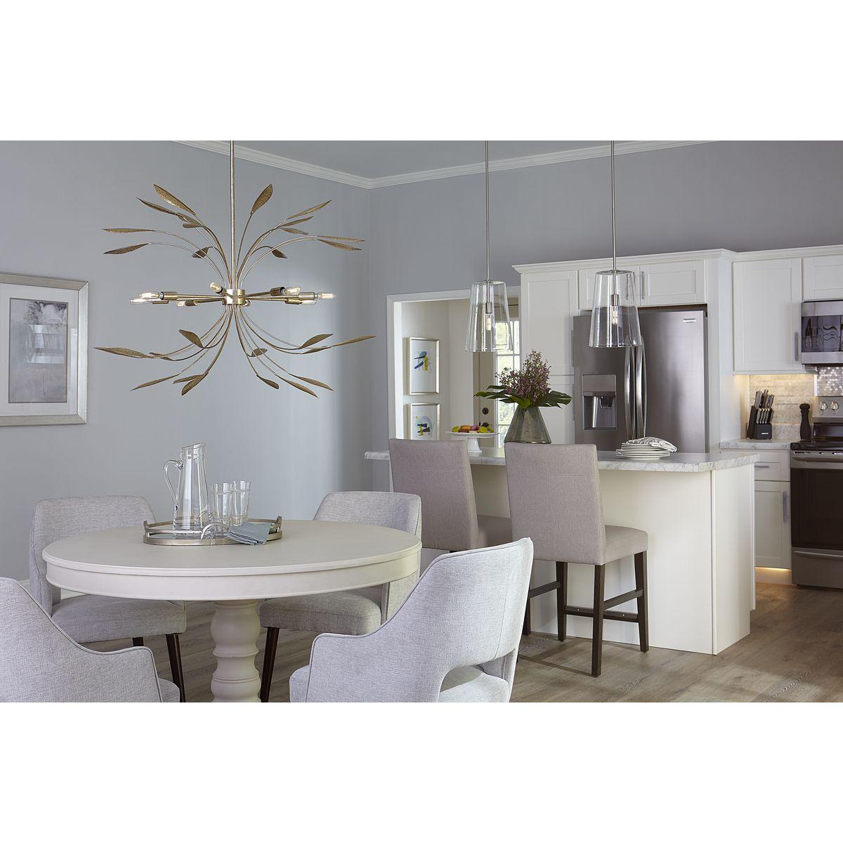 Progress Lighting Clarion 1-Light Pendant, Polished Nickel, Clear Glass Shade