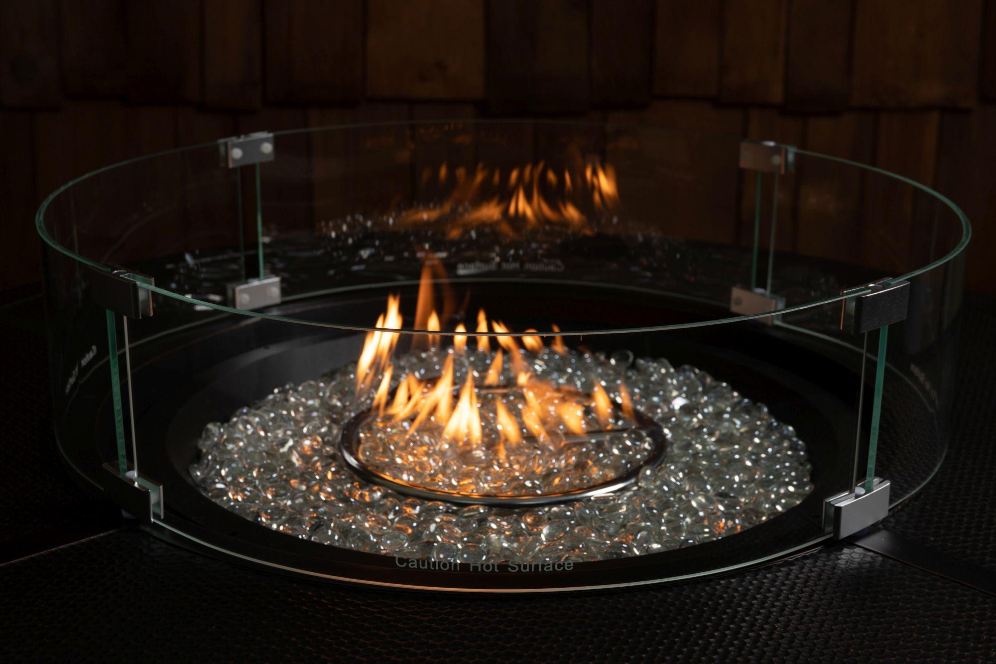 Fire Sense Fire Sense Wind Guard Clear Glass Tempered Glass for Propane, Gas, Fire Pits and Patio Heaters-Round-26 Inches