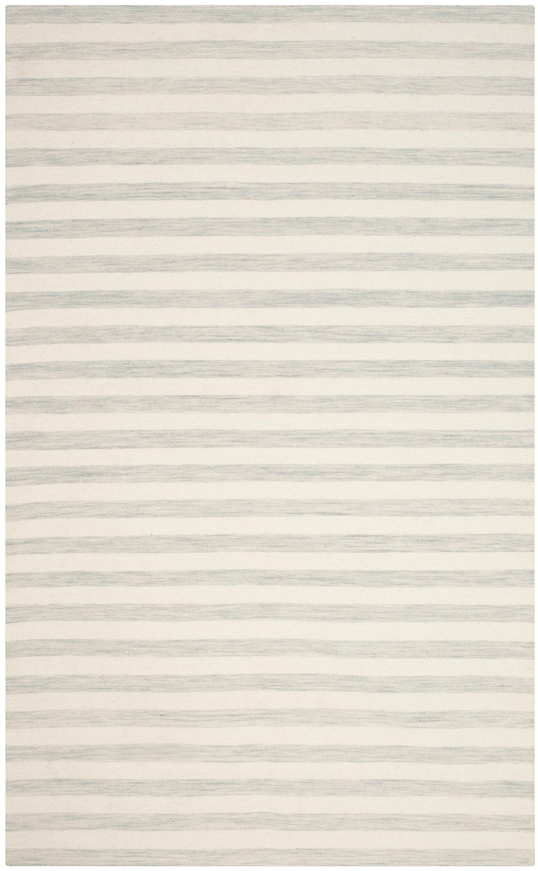 Dhurries DHU575 Hand Woven Area Rug - Light Blue/Ivory - 4'x6' - Safavieh.